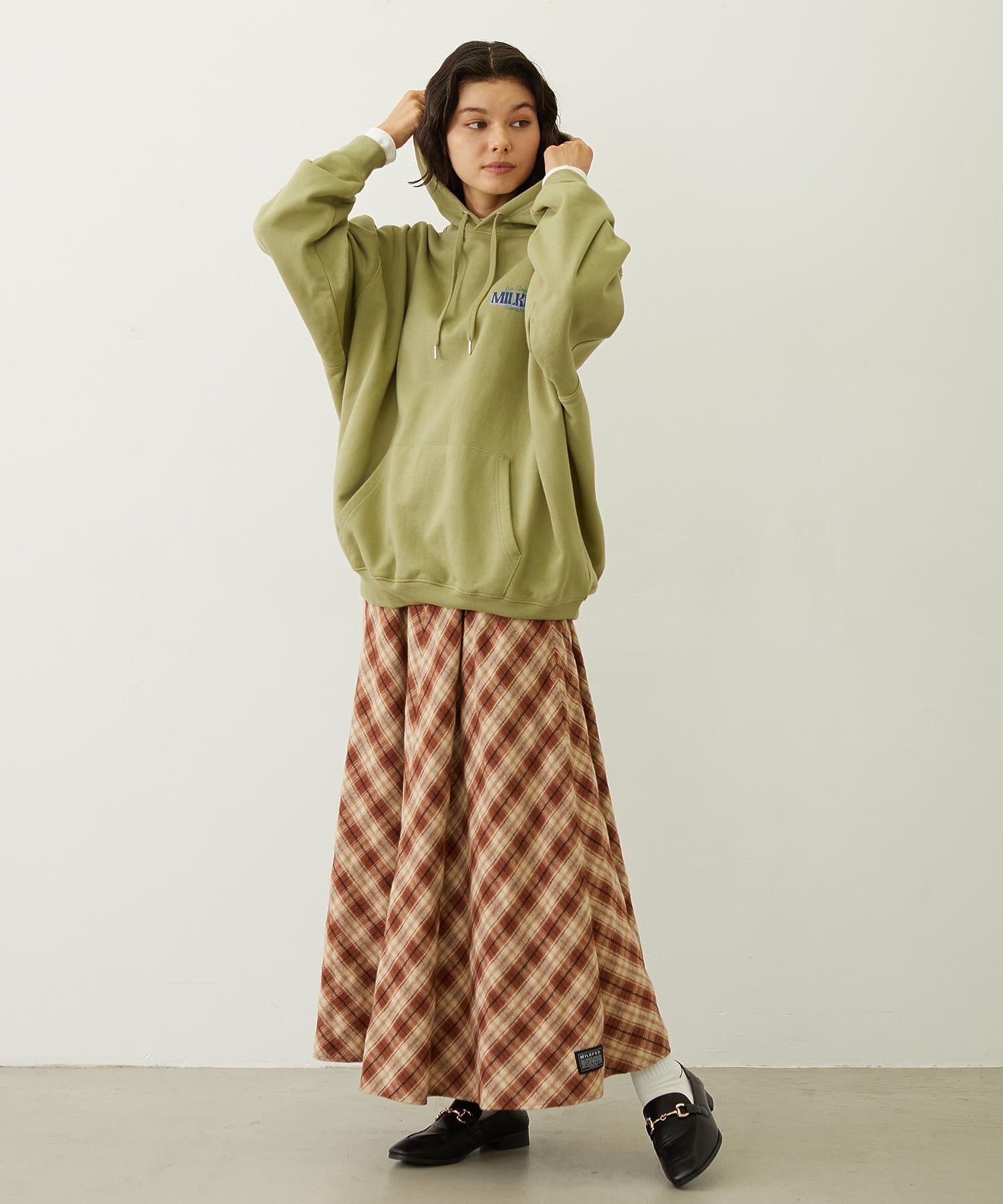 FLARE PLAID SKIRT