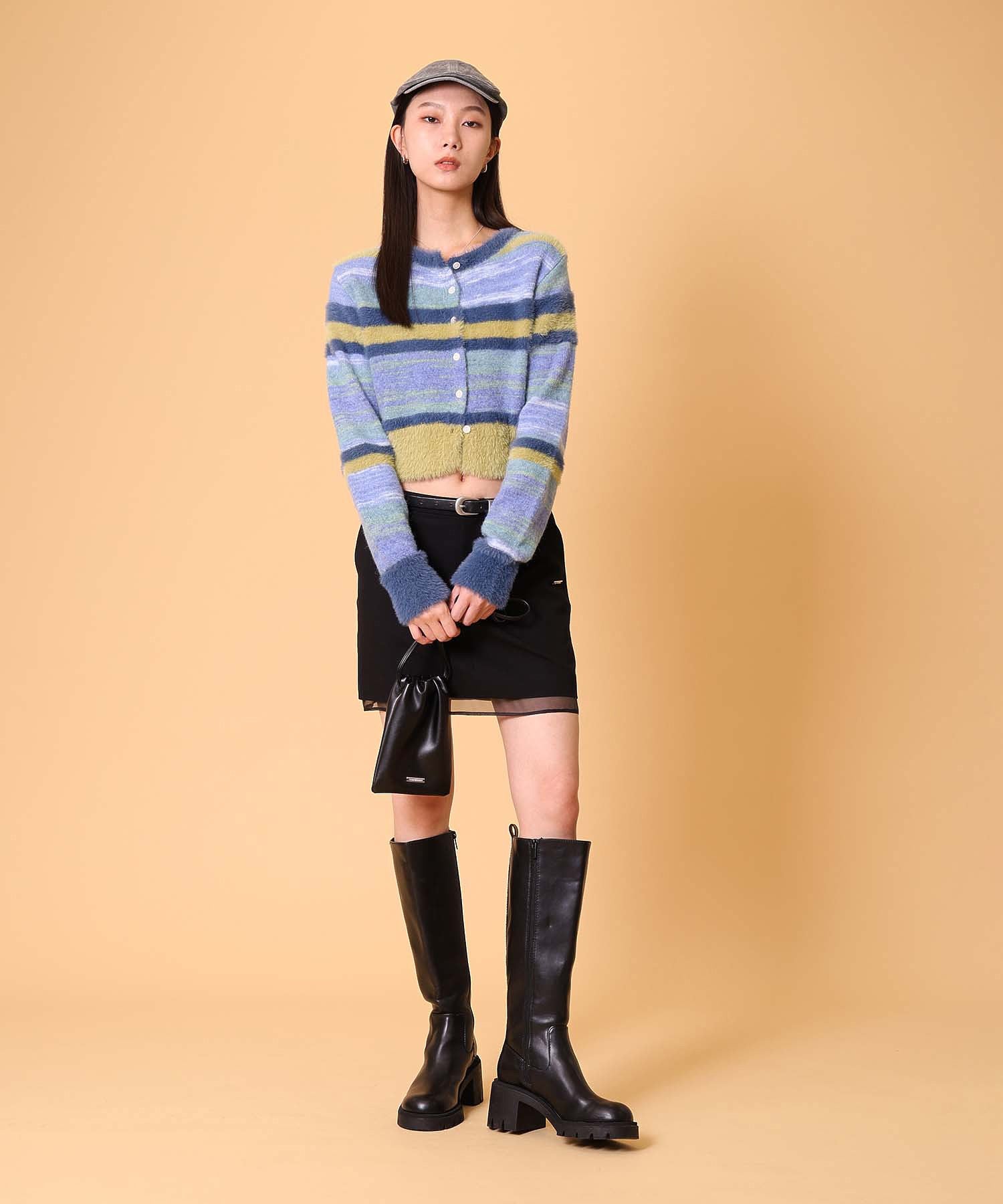 マルチボーダーシャギーカーディガン