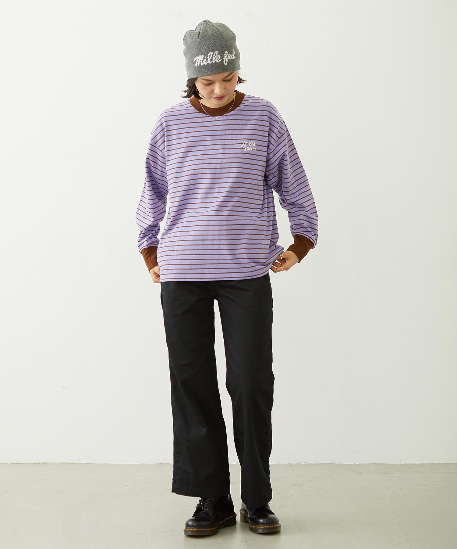 STRIPED L/S TOP