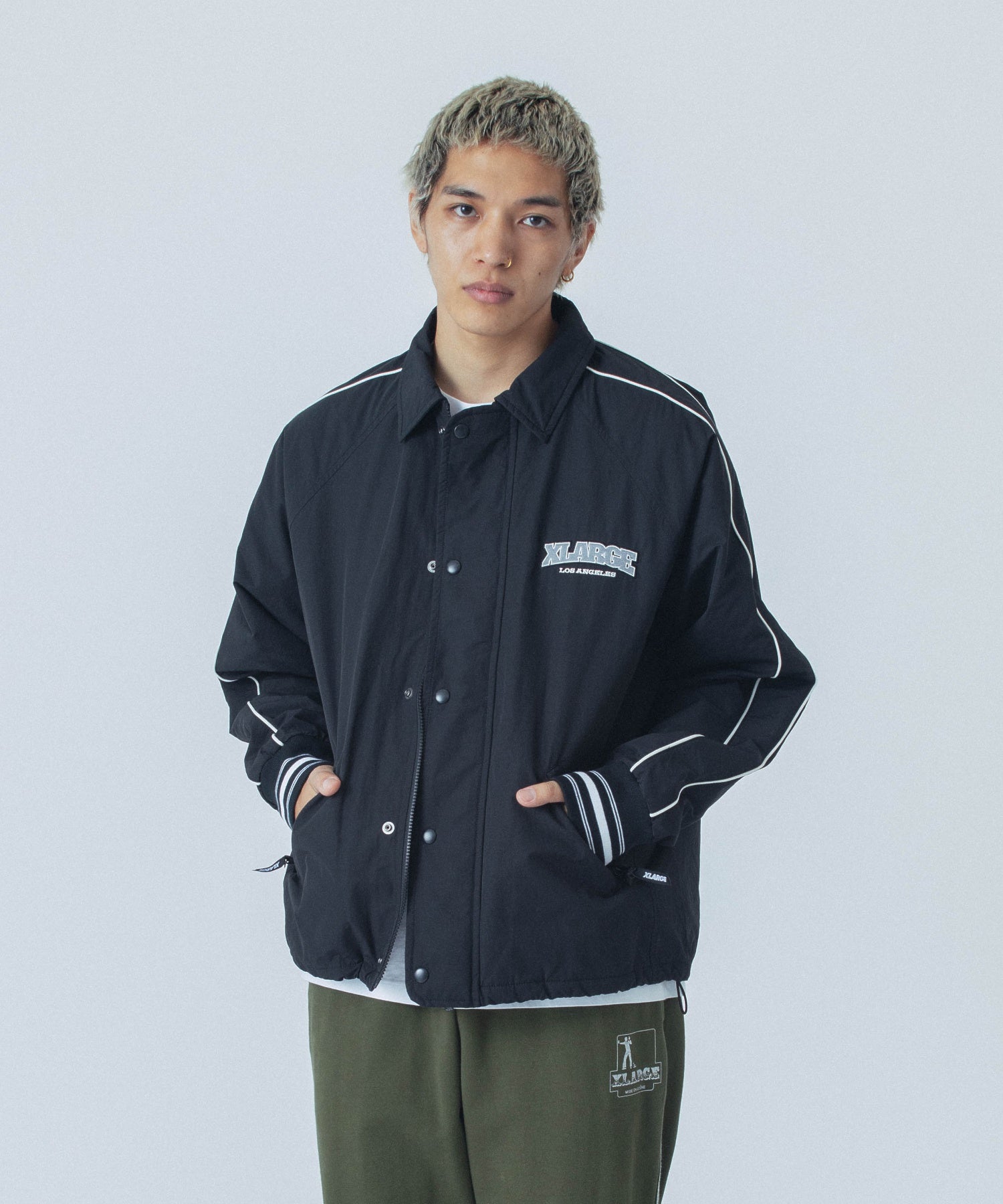 NYLON PIPING COACH JACKET