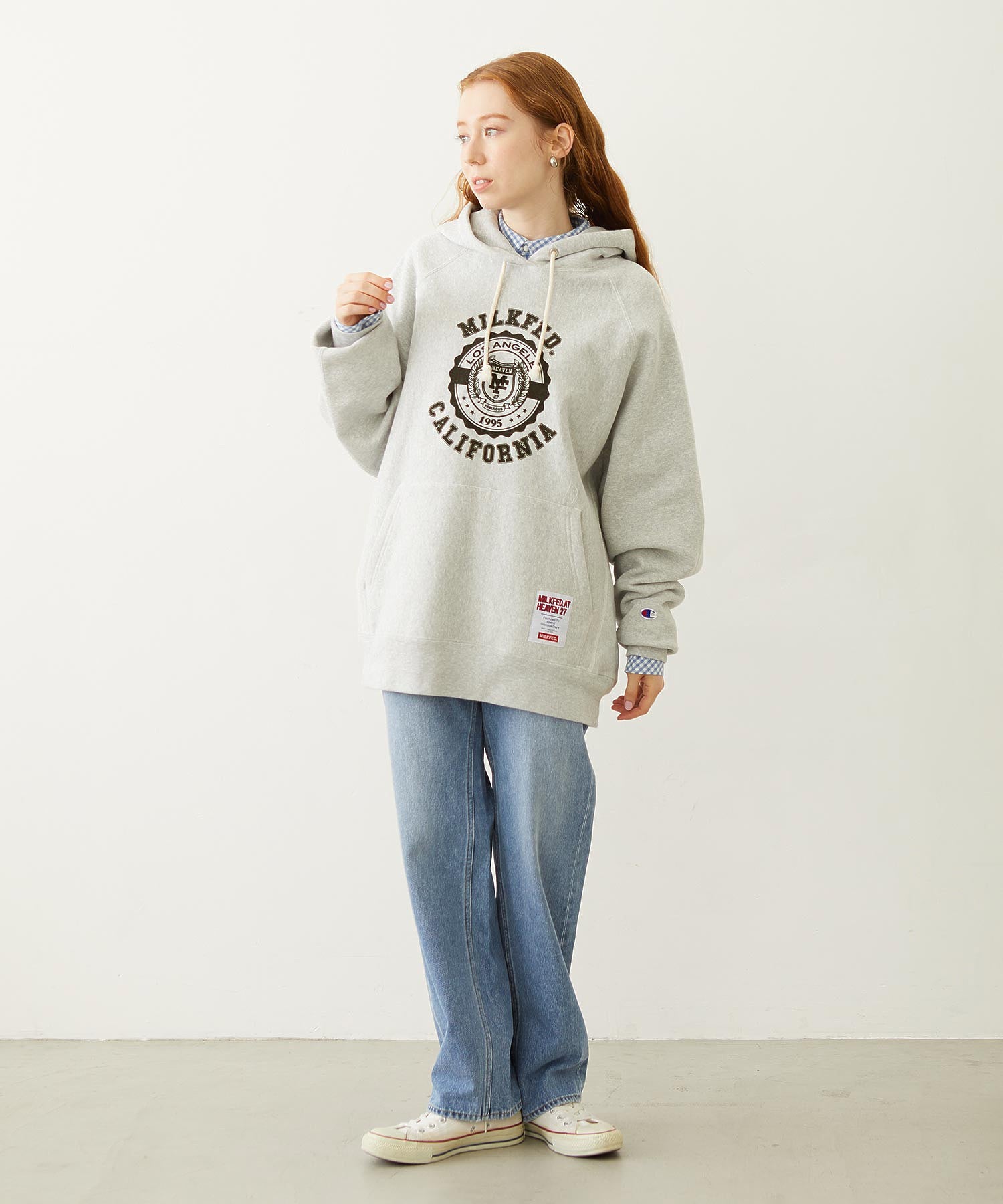 MILKFED. × CHAMPION COLLEGE LOGO SWEAT HOODIE
