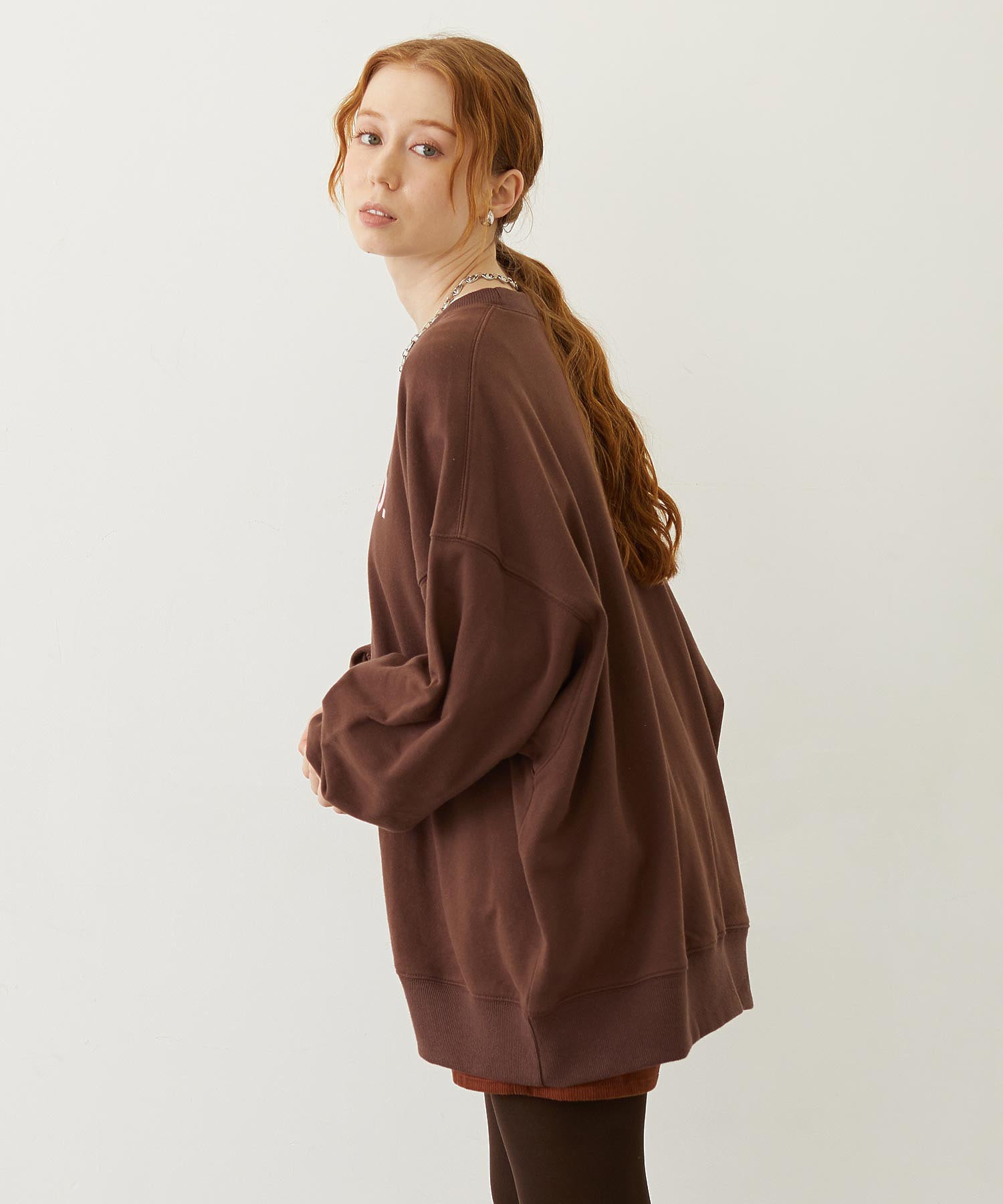 STENCIL AND BAR LOGO BIG SWEAT TOP