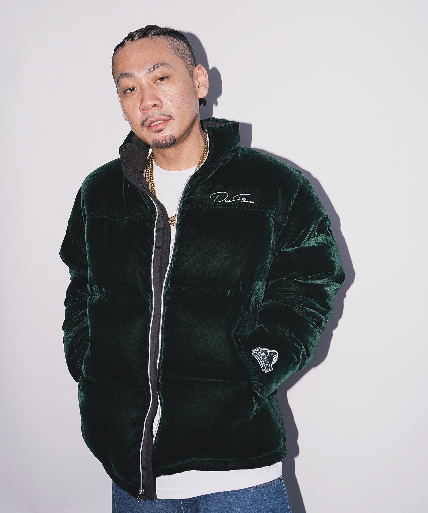 XLARGE×DexFilmz VELOUR DOWN JACKET