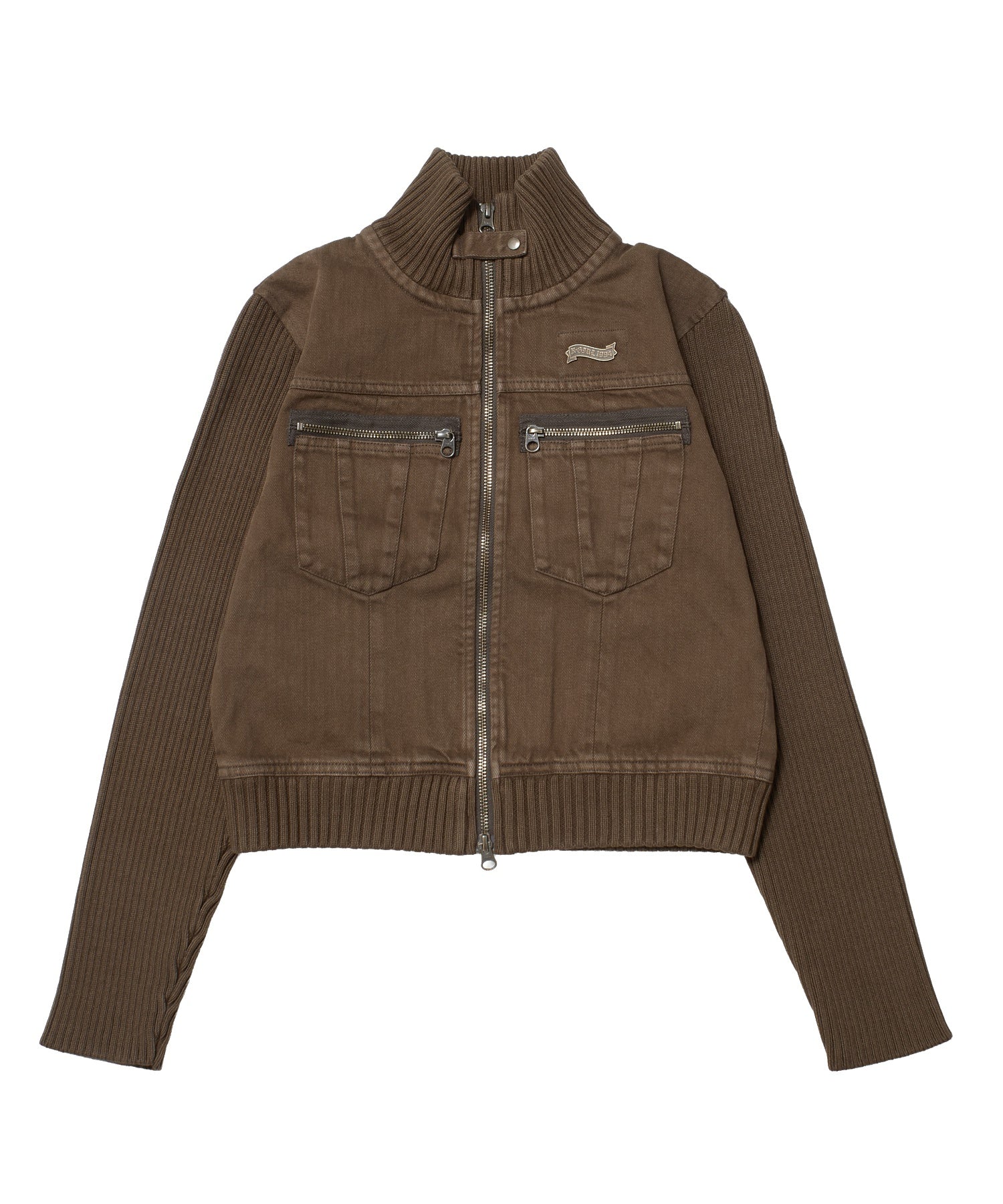 FADED RIBBED SLEEVE JACKET