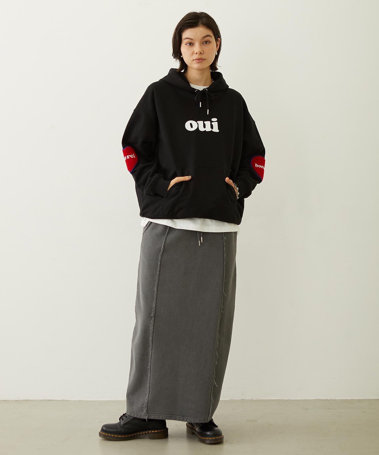 FADED SWEAT LONG SKIRT