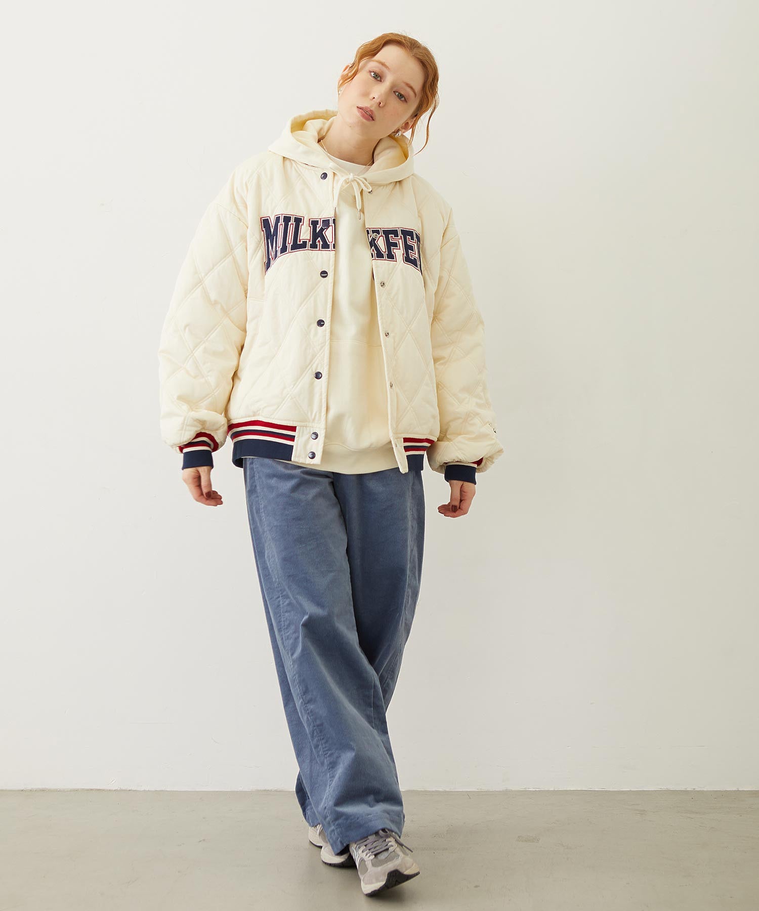 SATIN LOGO PATCH QUILTED JACKET