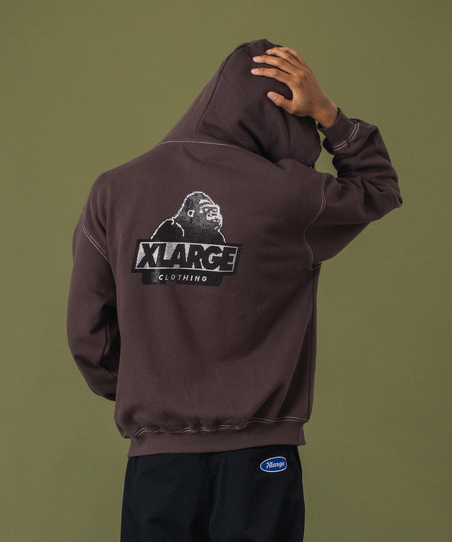 RHINESTONE OG ZIP HOODED SWEATSHIRT