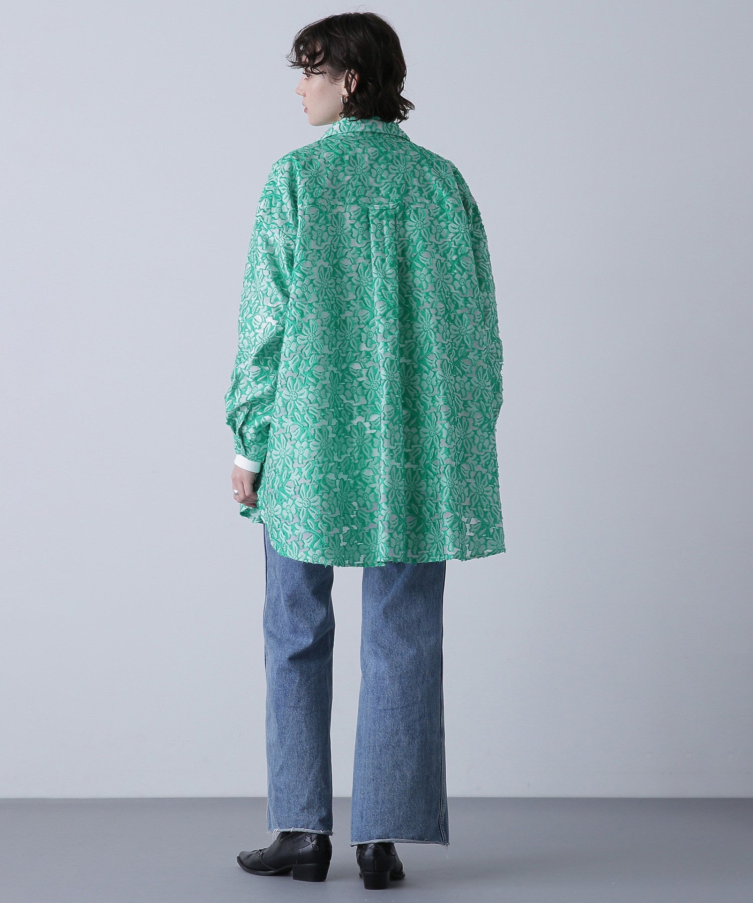 GENE HEAVENS/フラワーシアードビー ワークポケットビッグシャツ