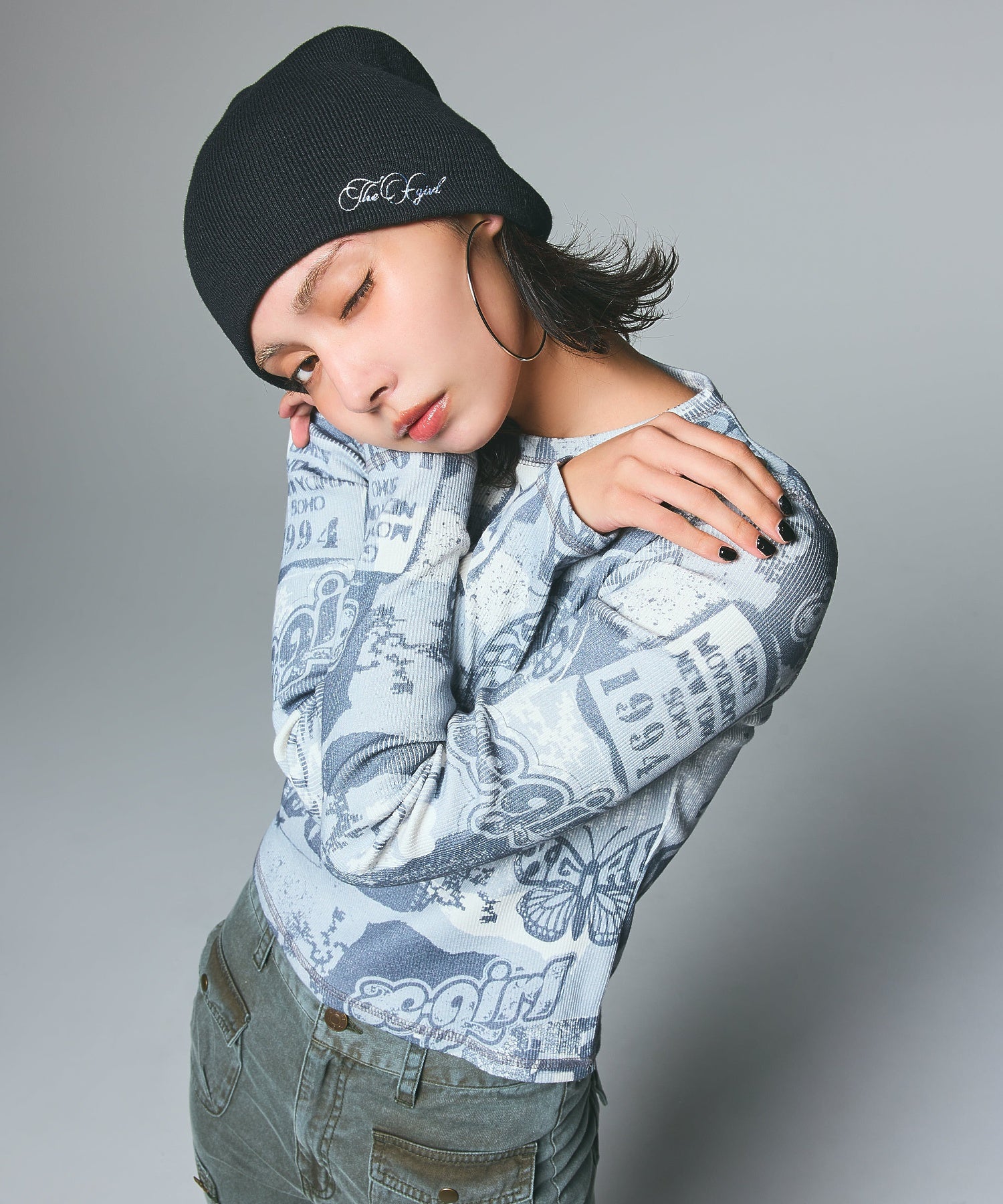 PENCIL SCRIPT LOGO EMBROIDERED BEANIE