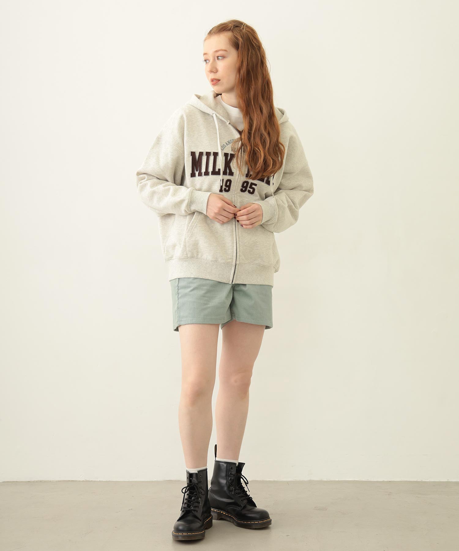 COLLEGE PATCH ZIP UP HOODIE