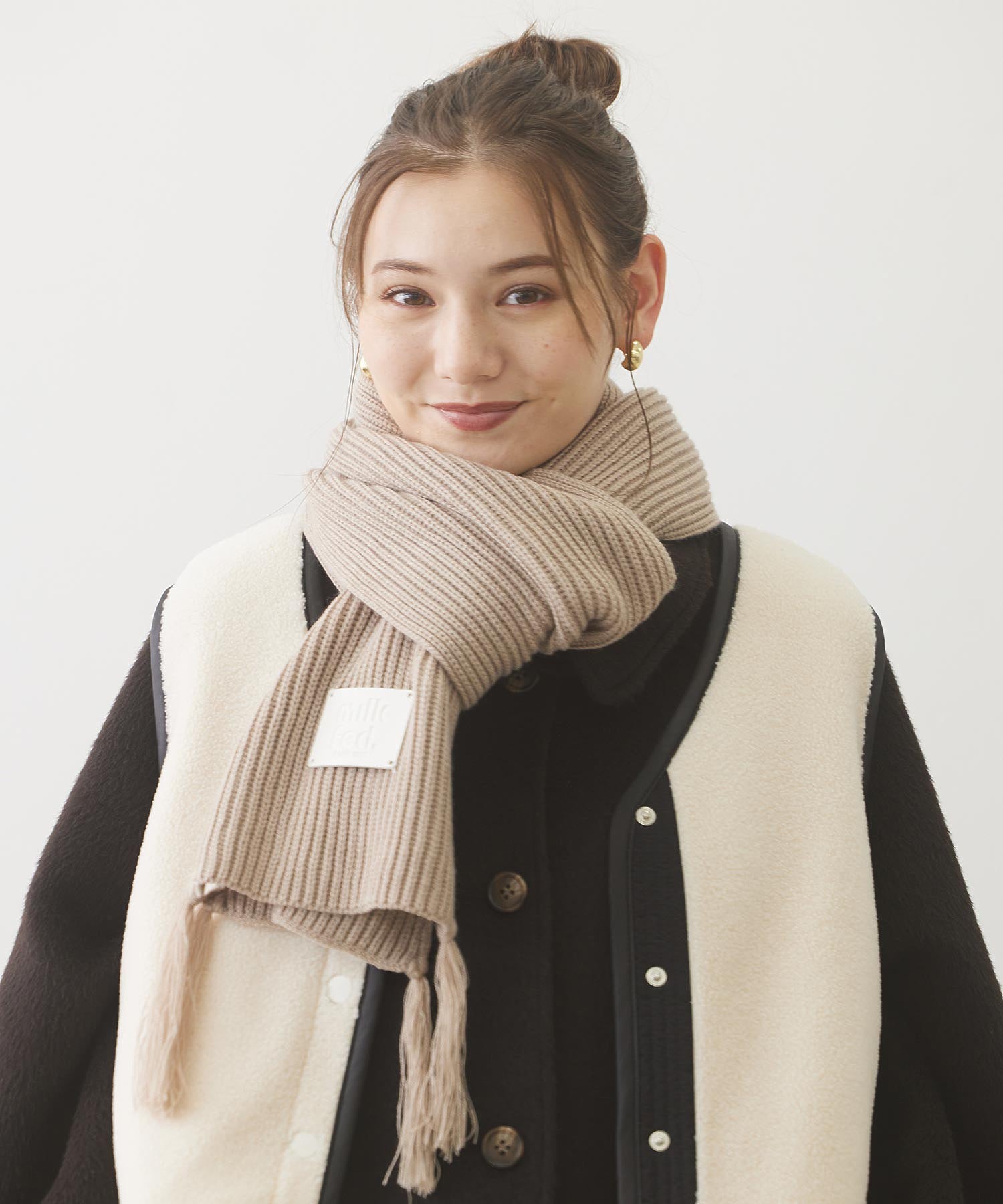 LOGO PATCH RIB SCARF