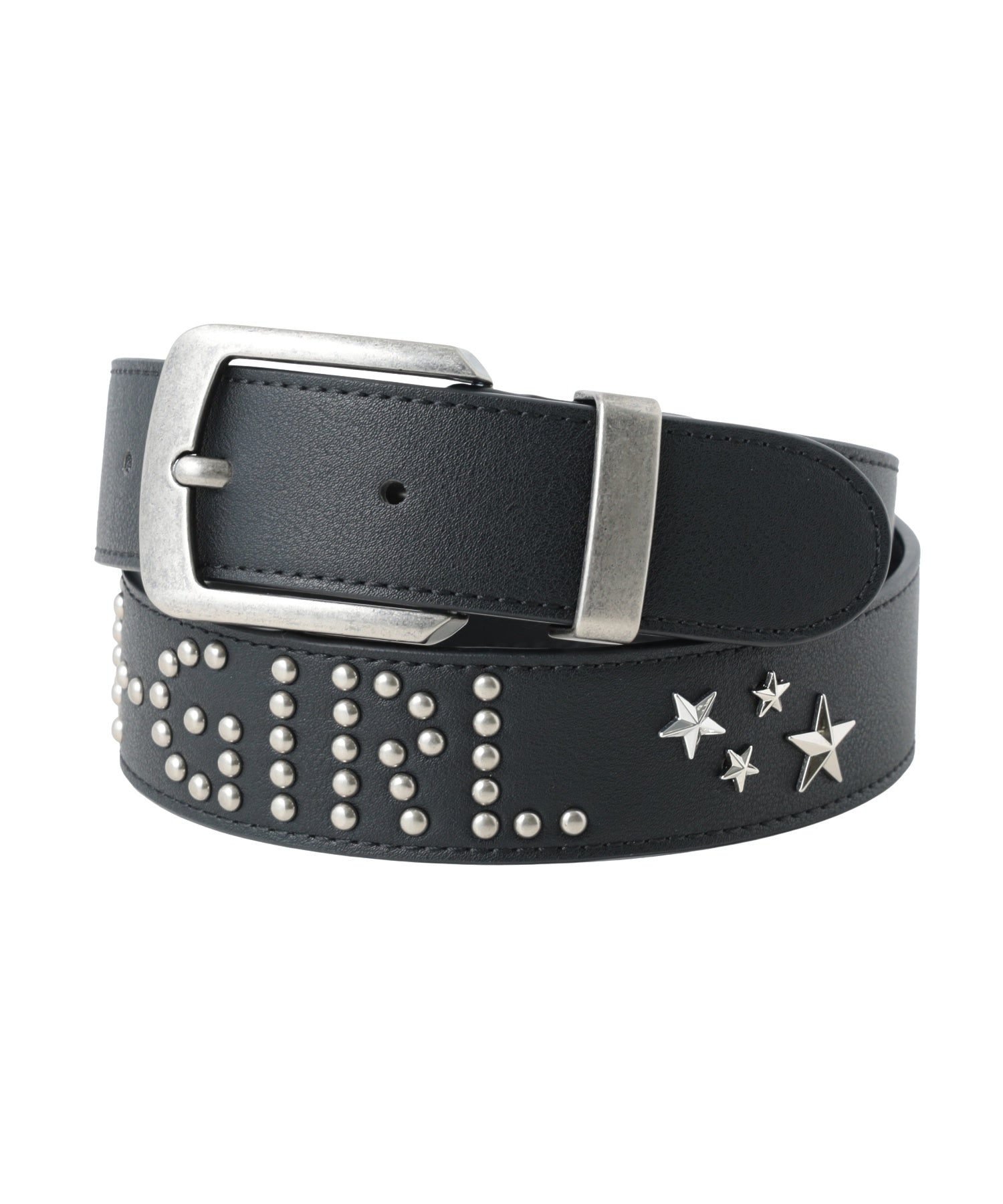 STUDDED LOGO BELT