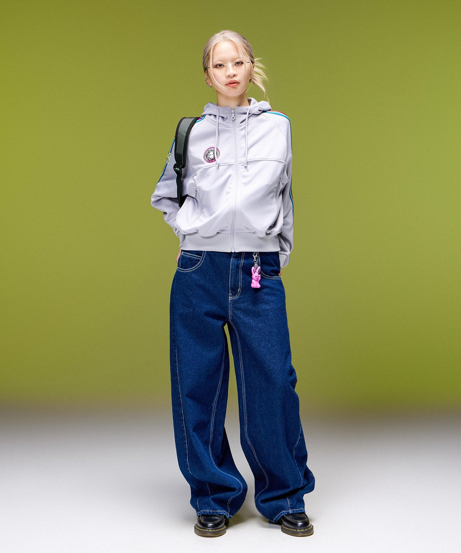 LOGO MARK STITCHED DENIM PANTS