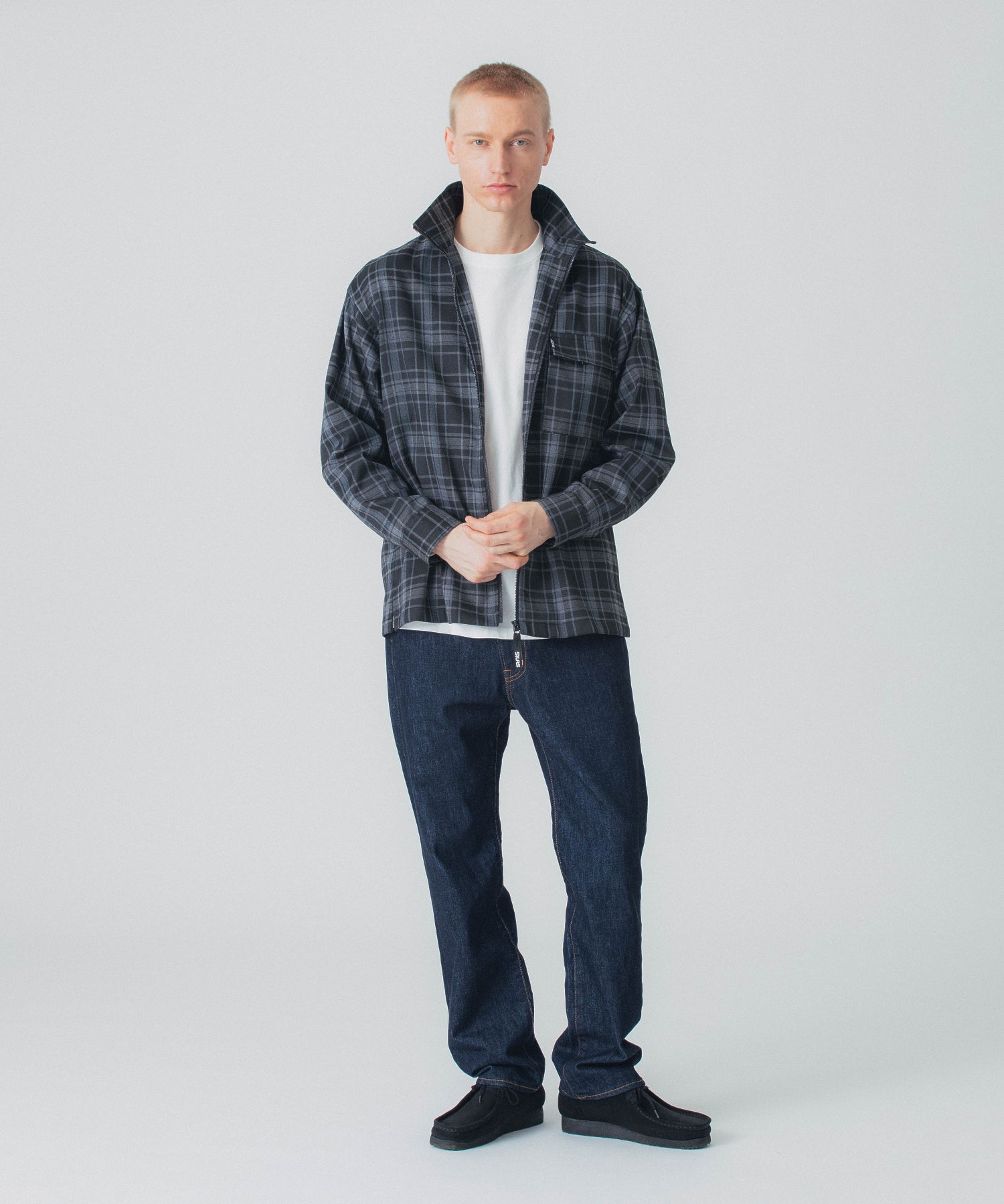 FULL ZIP PLAID SHIRT