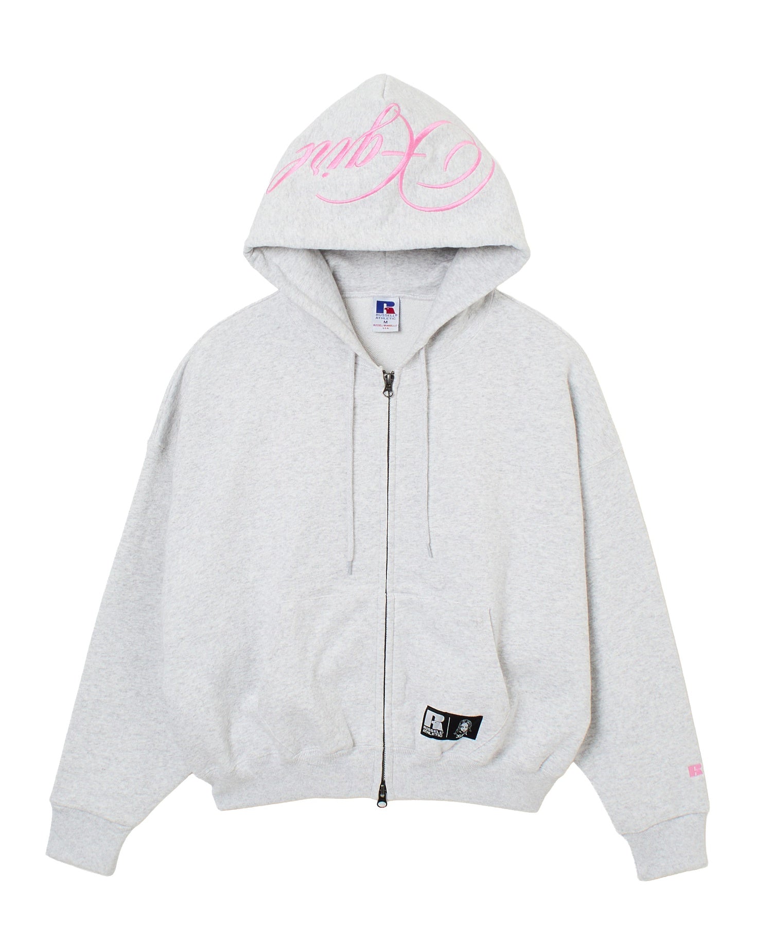 X-girl × Russell SCRIPT LOGO ZIP UP SWEAT HOODIE