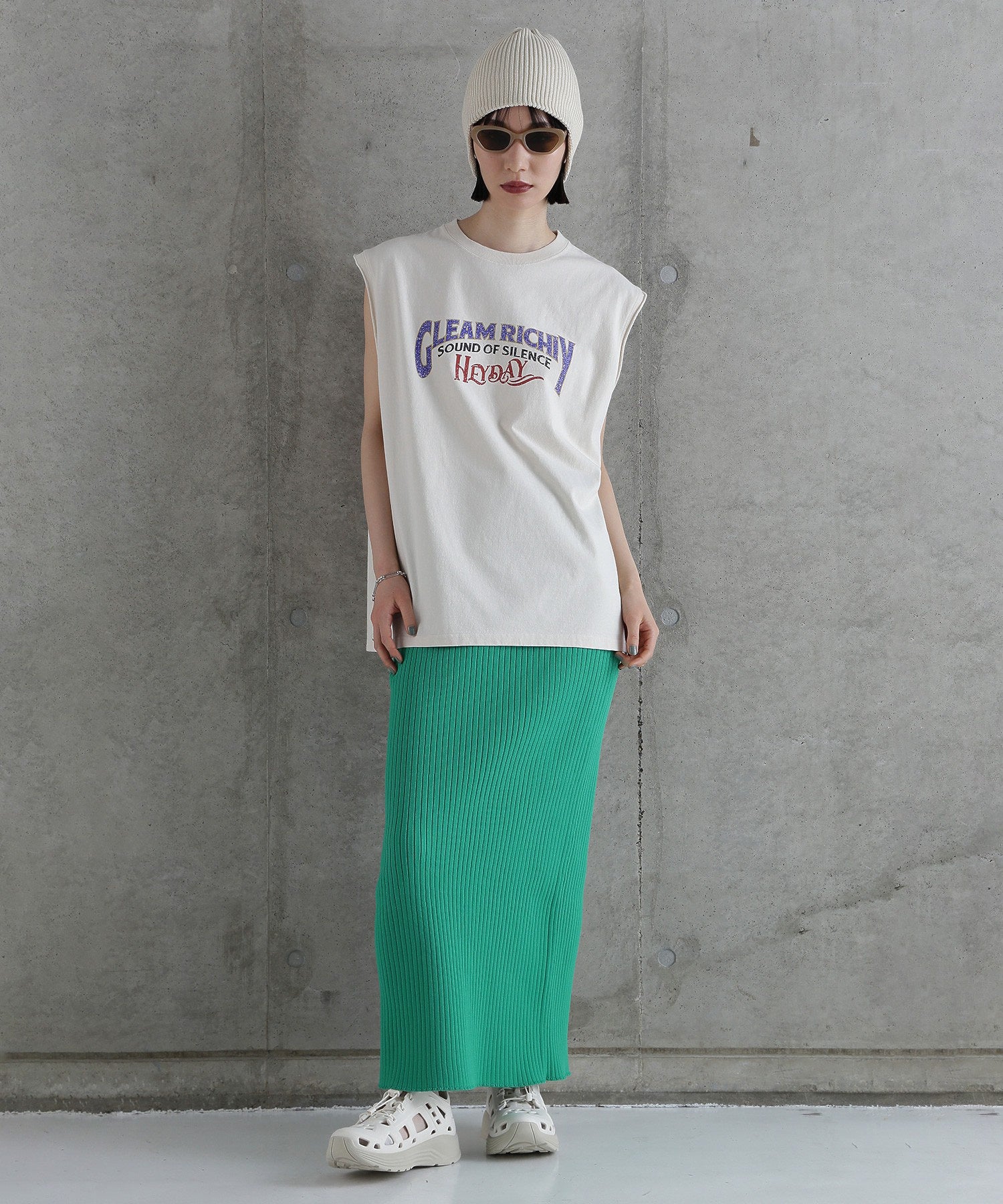 リブニットスカート