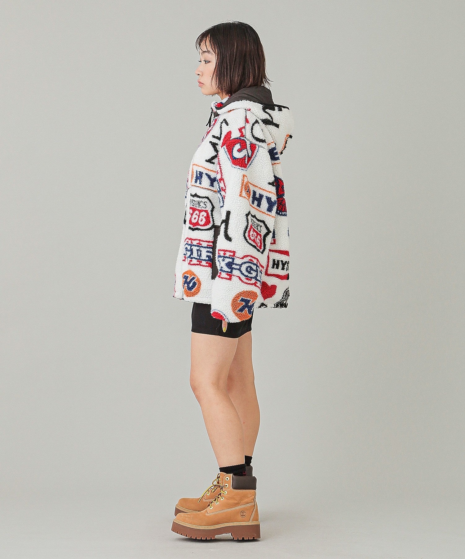 X-girl x HYSTERIC GLAMOUR REVERSIBLE BOA JACKET