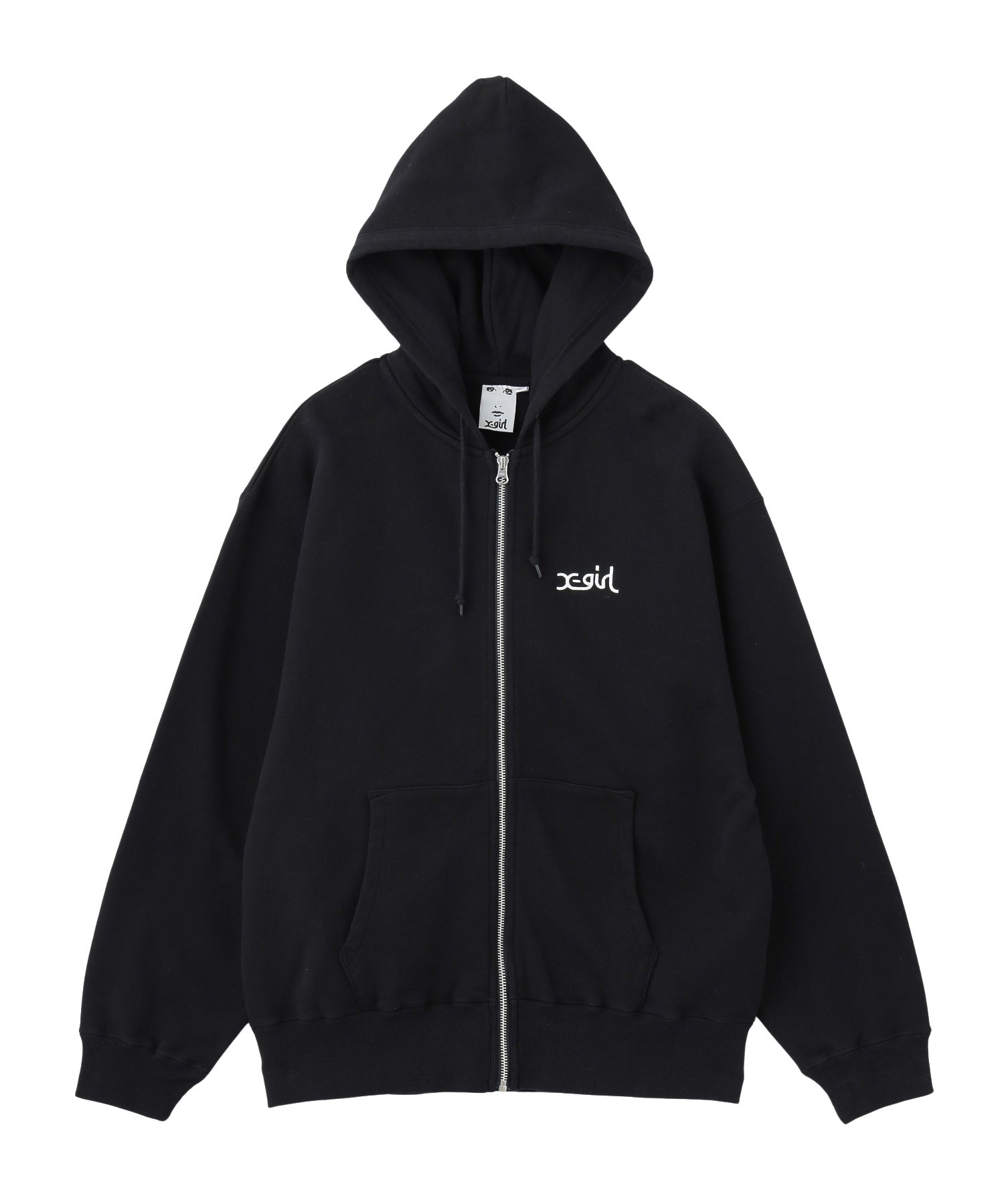 FACE IN CIRCLE LOGO PATCH ZIP UP SWEAT HOODIE