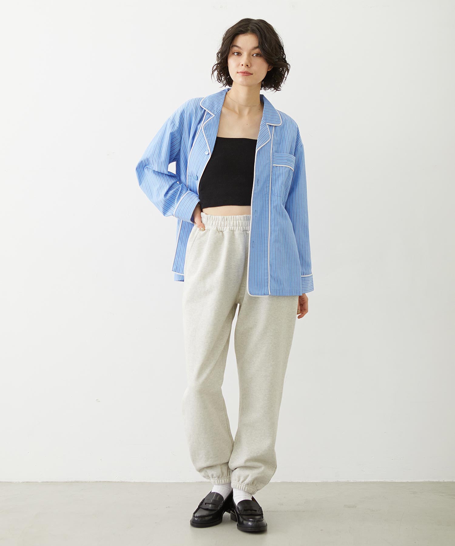 STRIPED PAJAMA SHIRT