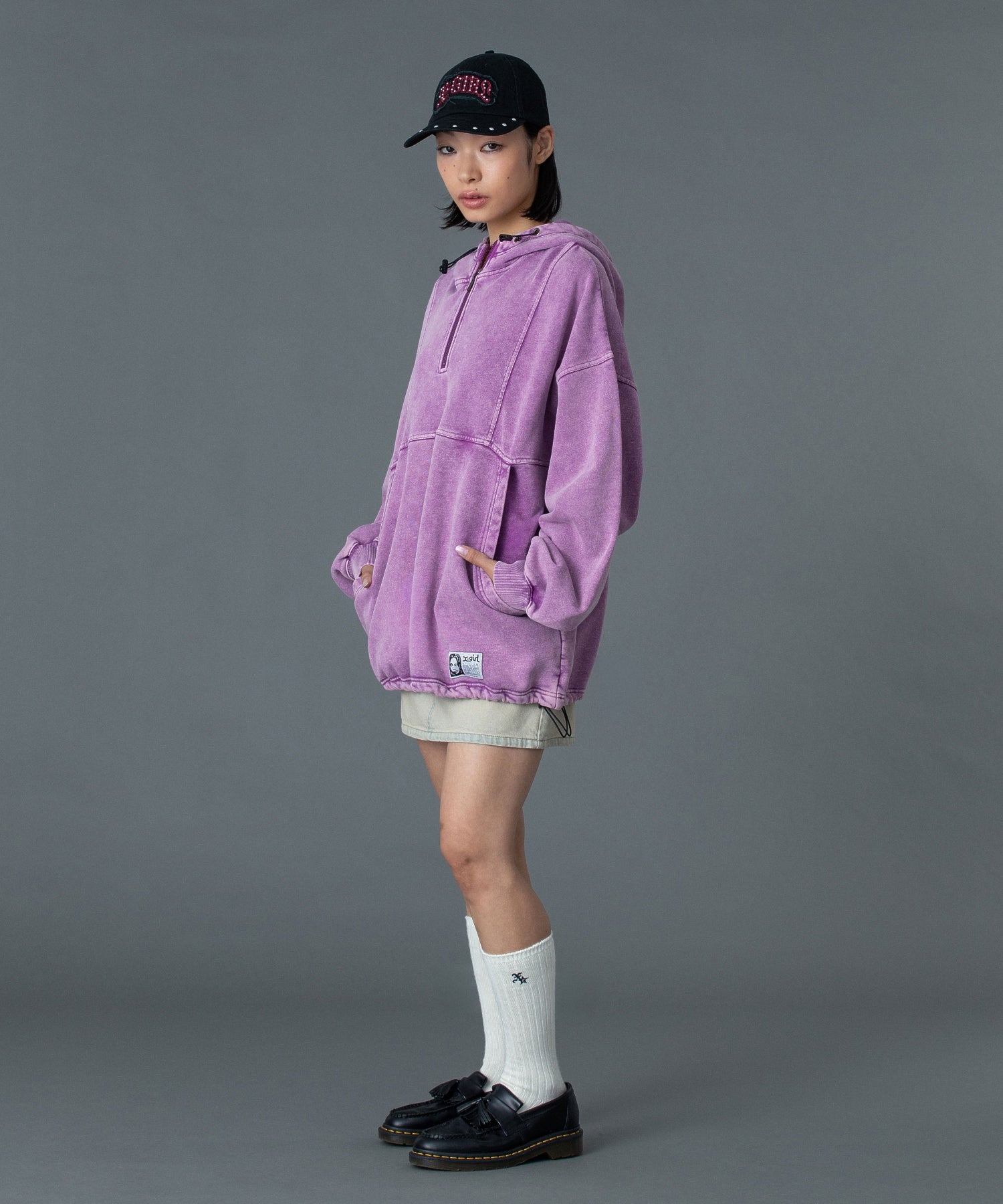 FADED FACE LABEL ANORAK SWEAT HOODIE