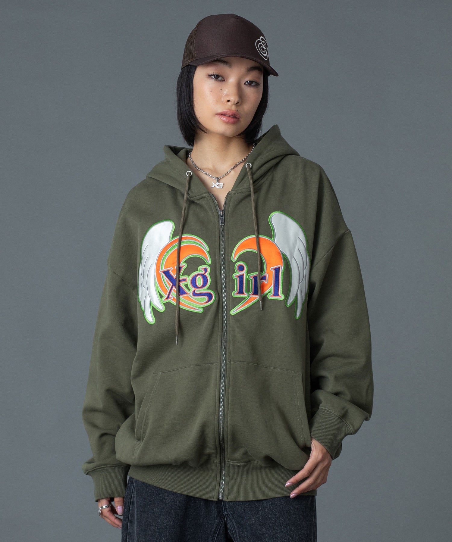 HEART AND WING ZIP UP SWEAT HOODIE