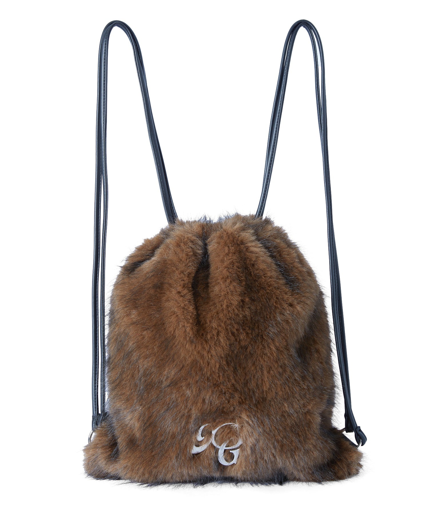 FAUX FUR METAL BUCKLE KNAPSACK