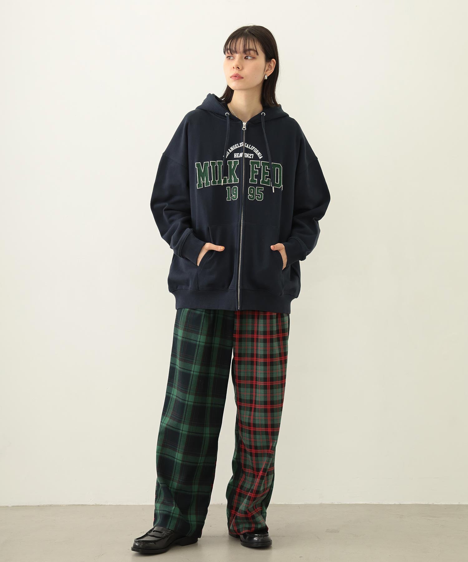 COMBINATION PLAID PANTS