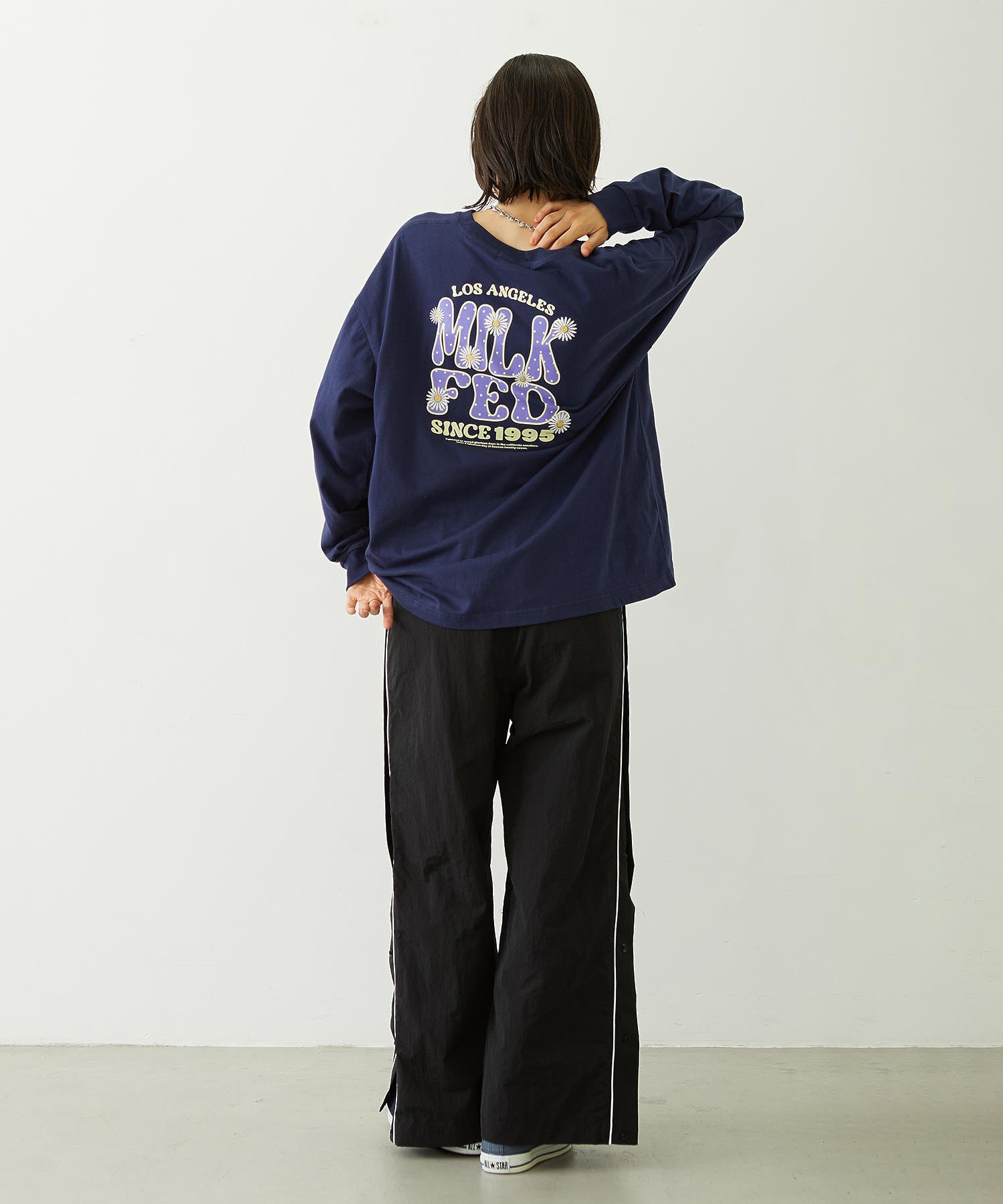 FLOWER DOT PATTERN LOGO WIDE L/S TEE