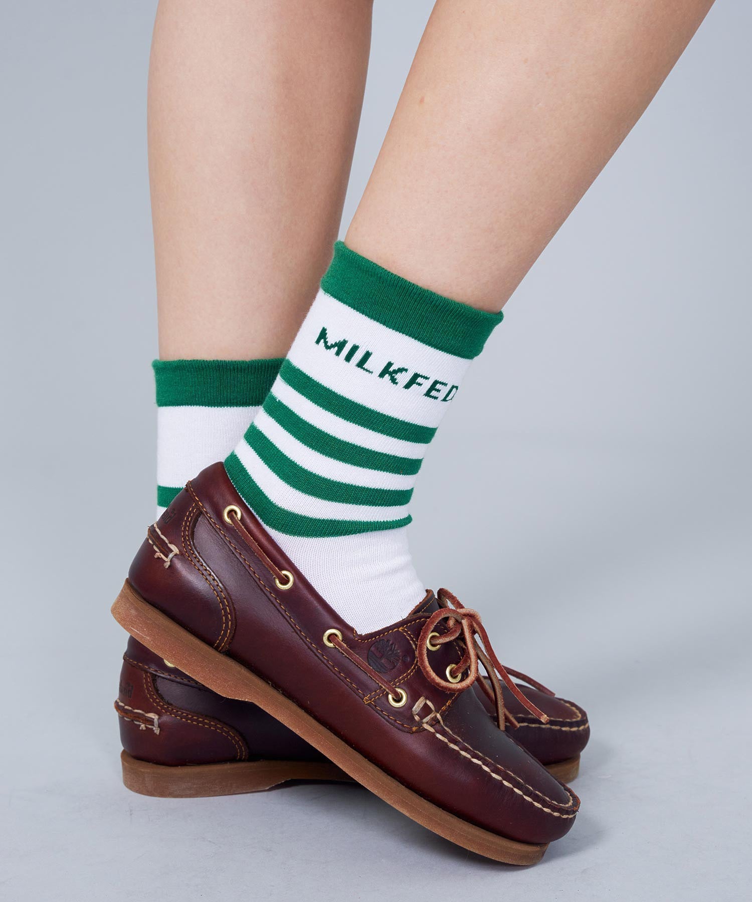 STRIPED MILKFED LOGO SOCKS