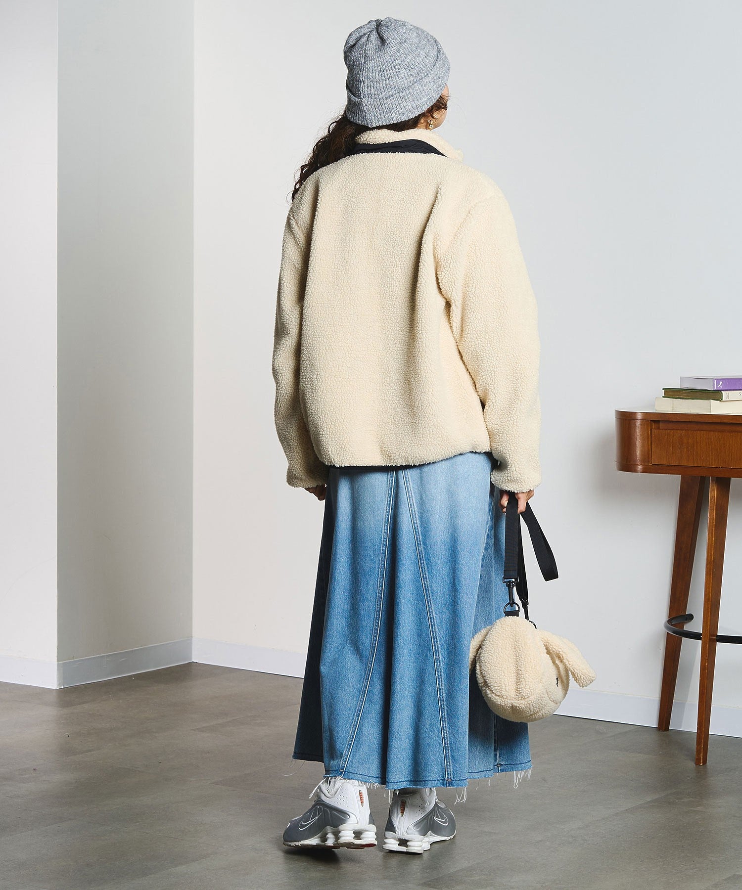 PANEL DENIM LONG SKIRT