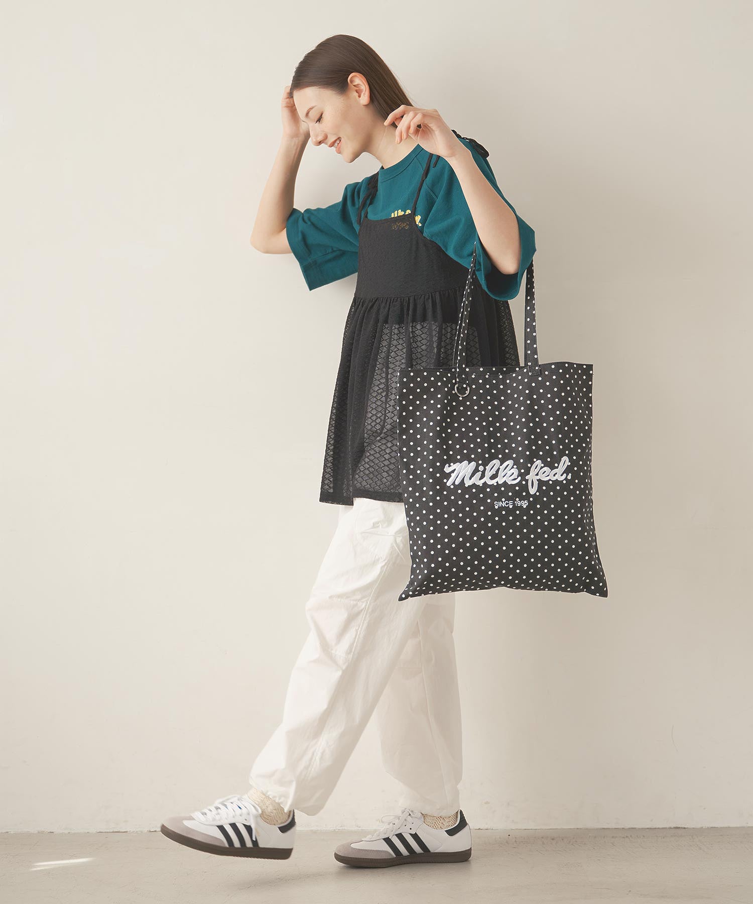 ICING LOGO POLKA DOT FLAT TOTE