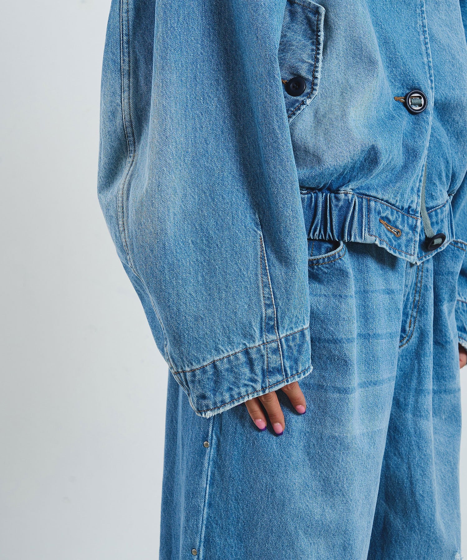 mici/VOLUME SLEEVE DENIM JACKET