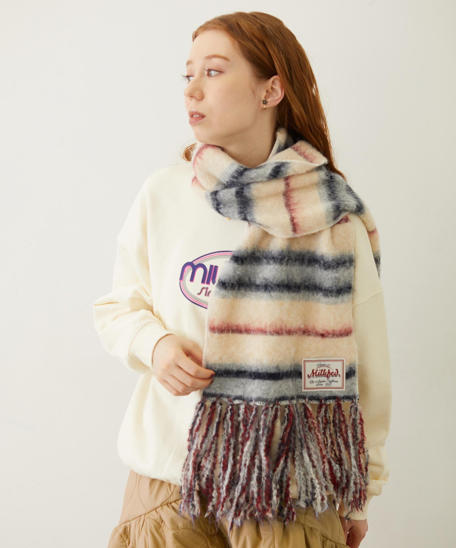 STRIPED FRINGE STOLE