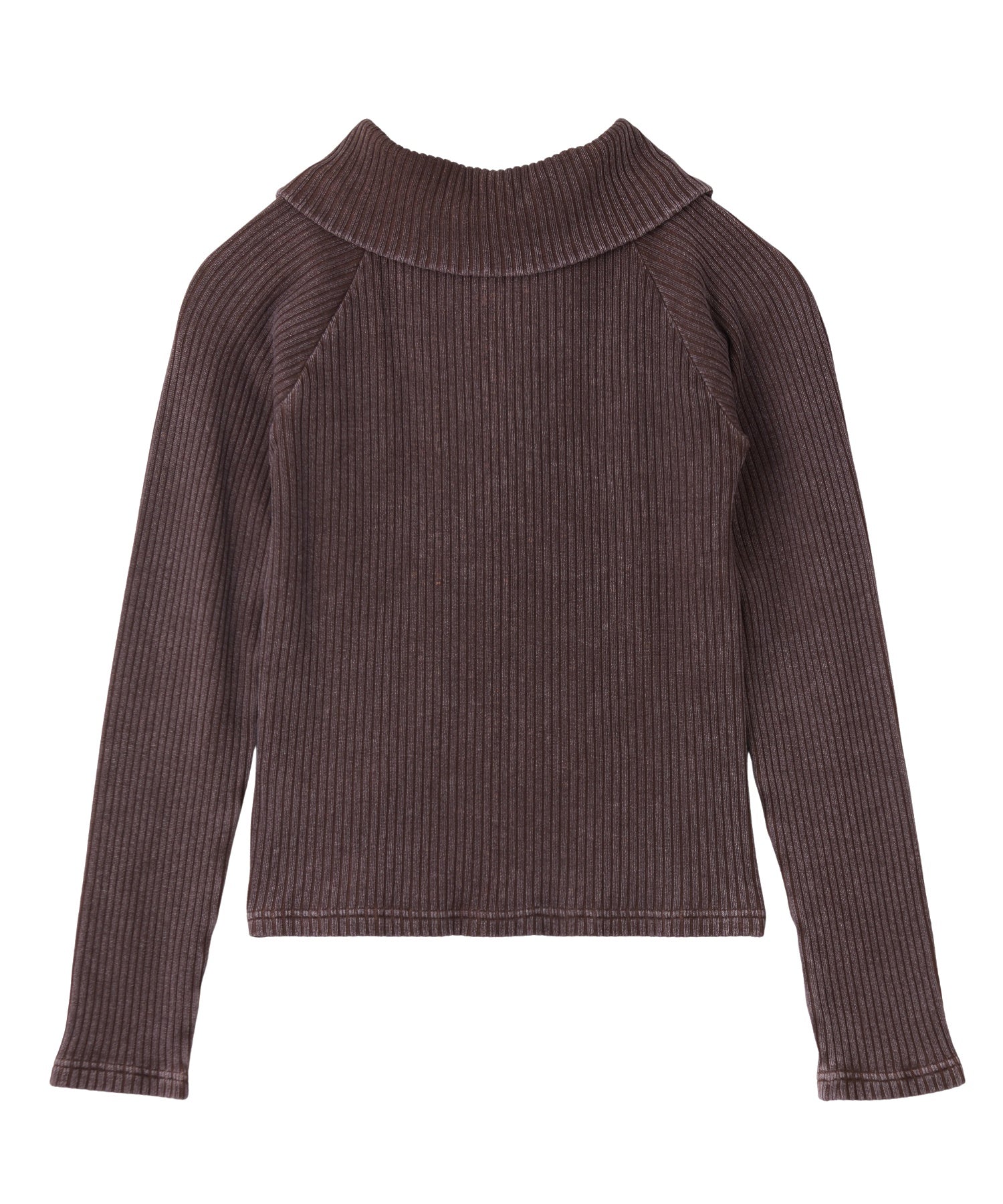 DEFORMED NECK FADED RIB TOP