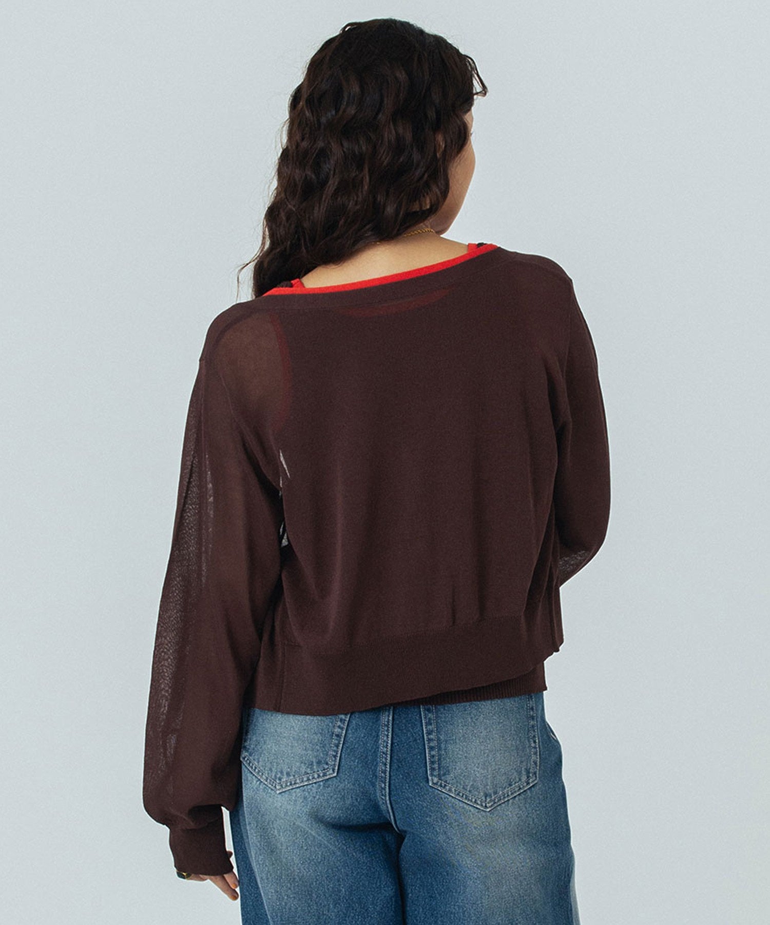 KNITTED RIB CARDIGAN