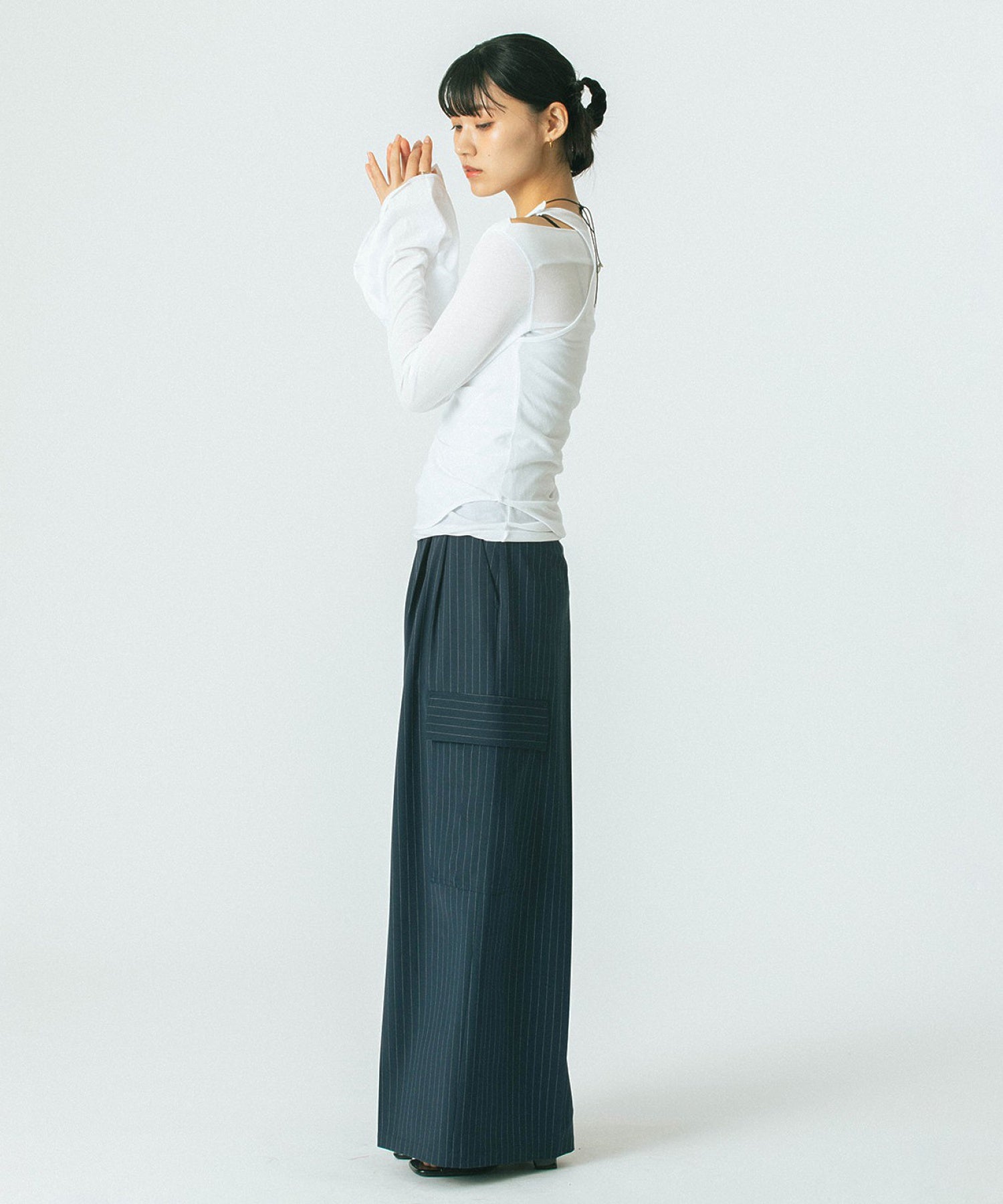 CREOLME/SUITING WIDE PANTS