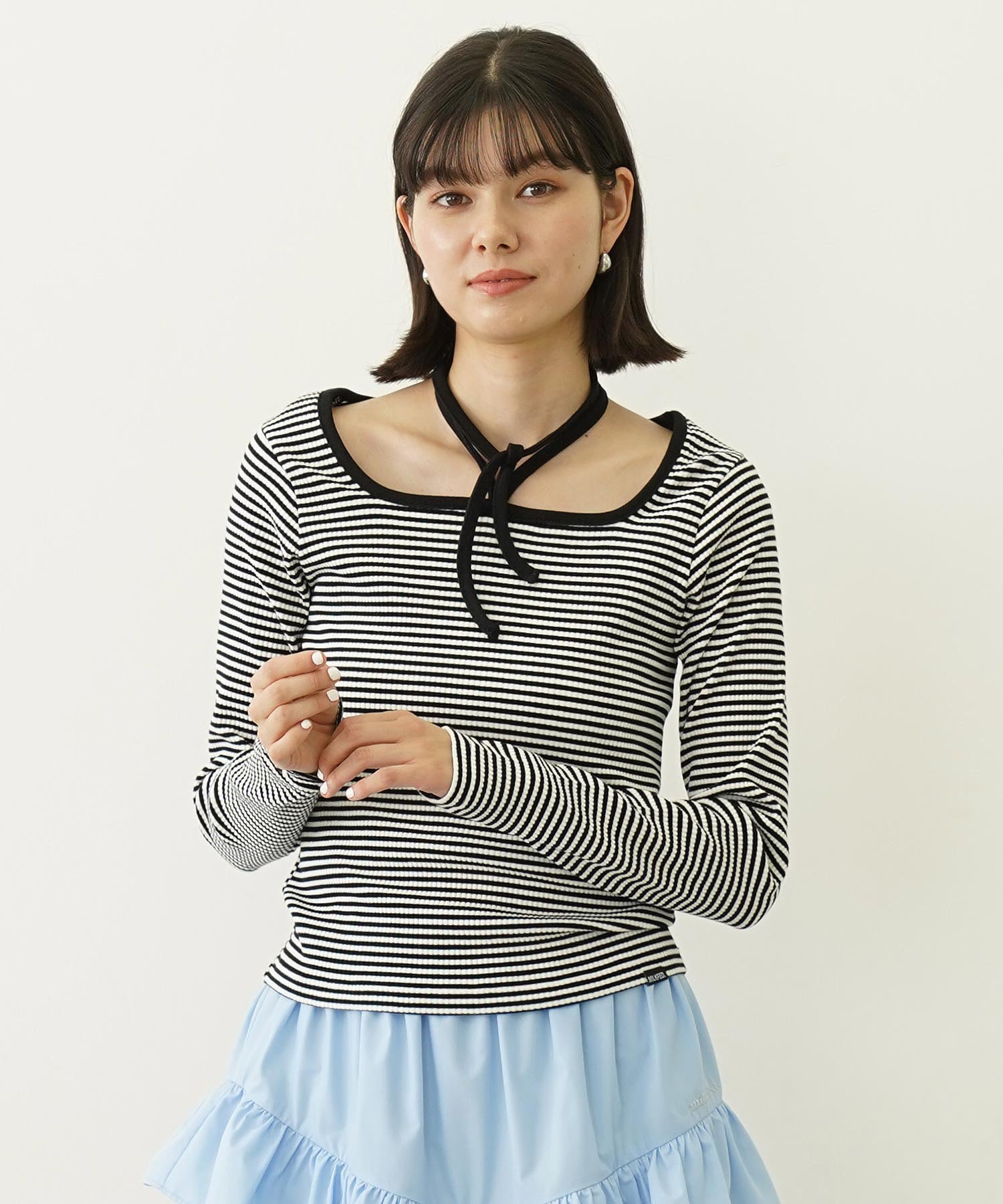 RIB HALTER NECK TOP