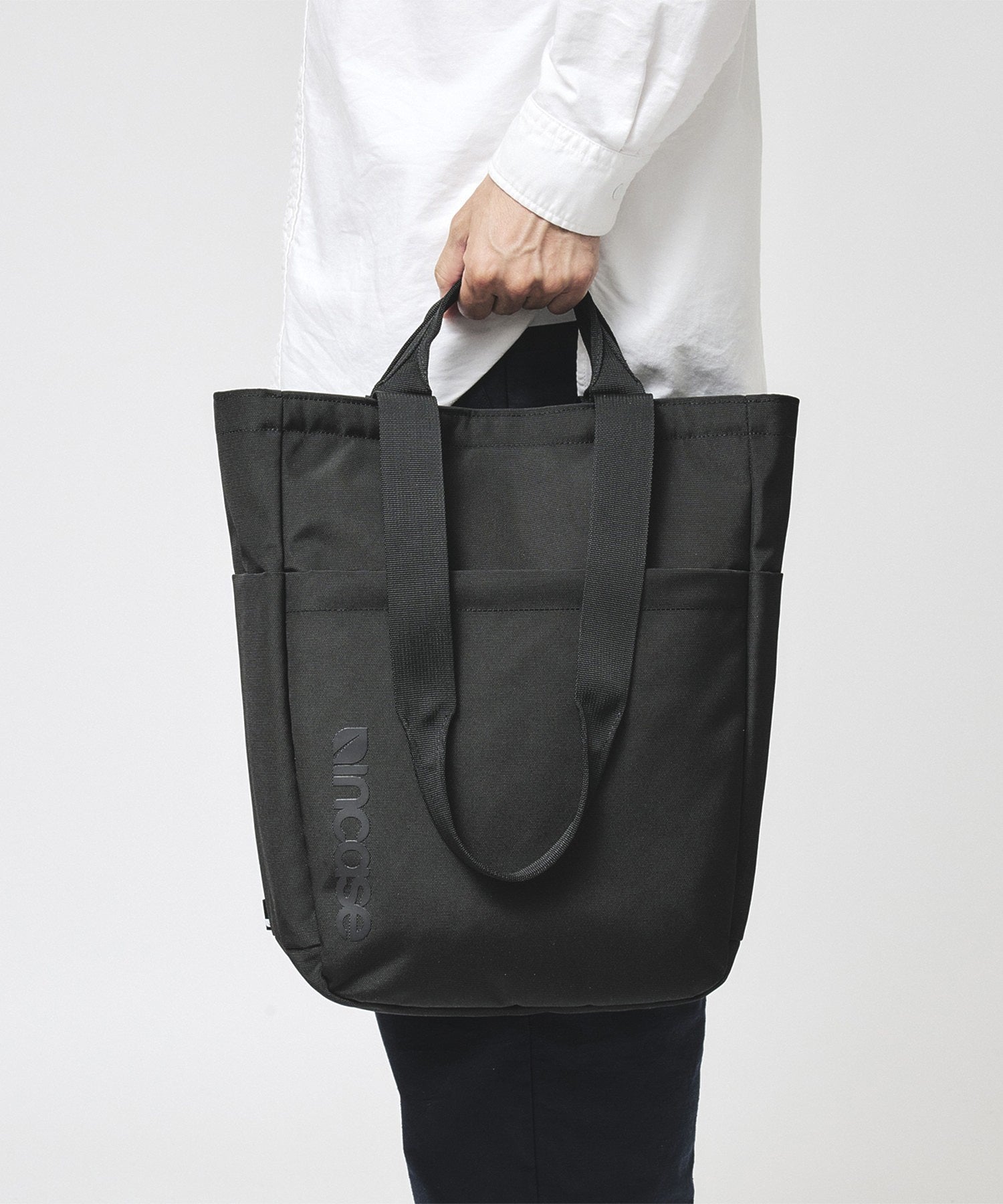 Grid 2-Way Tote Bag - Black