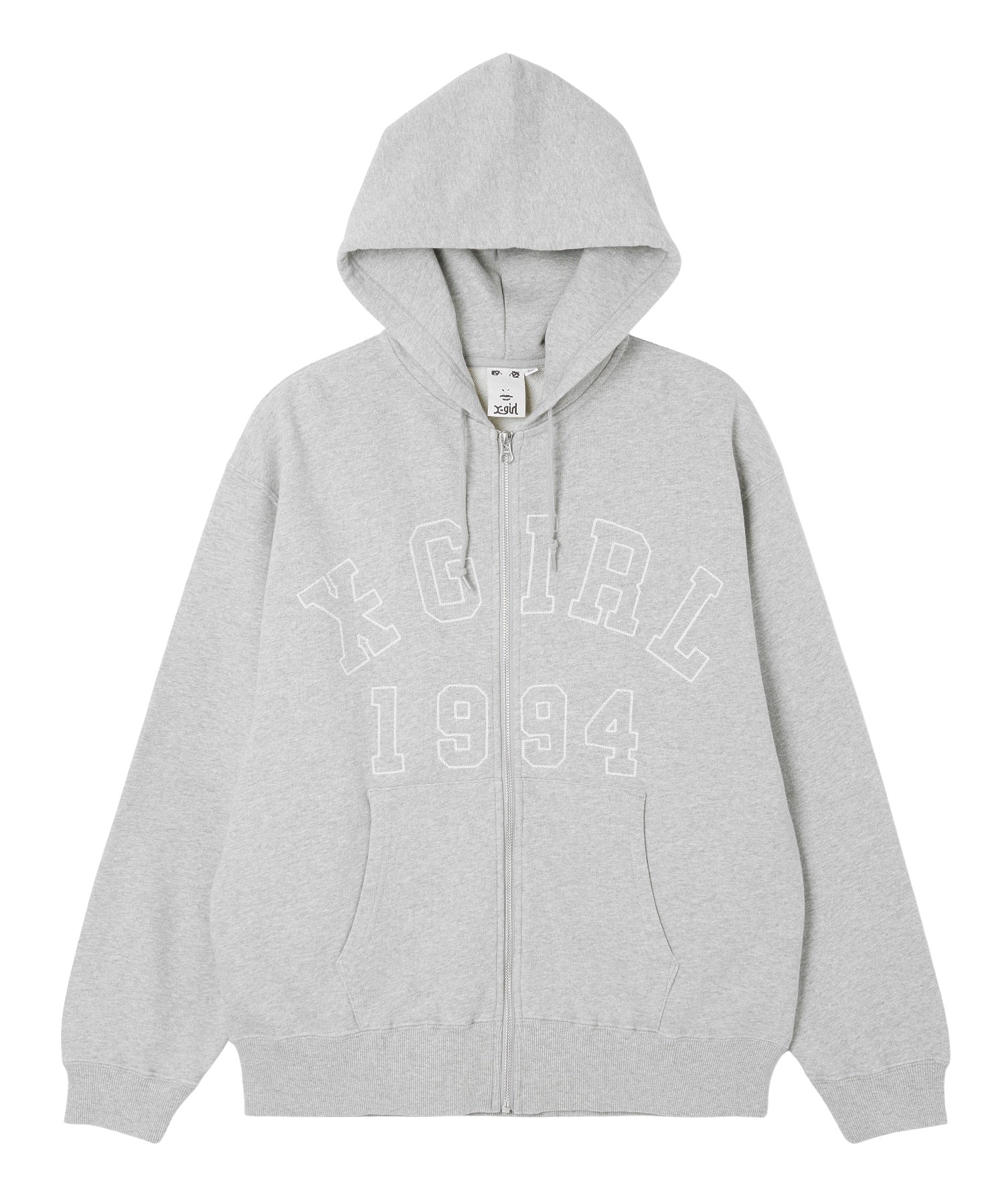 LOGO PATCH AND STITCH ZIP UP SWEAT HOODIE