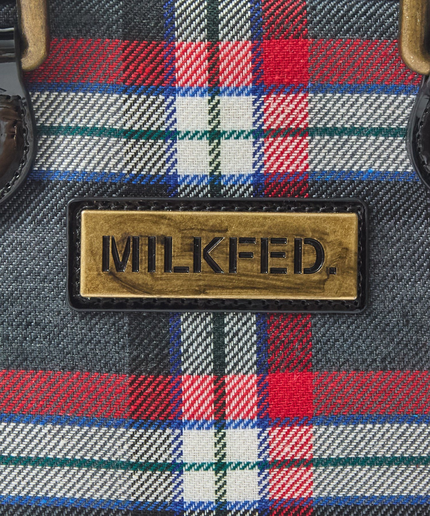 PLAID PATTERN BOSTON BAG