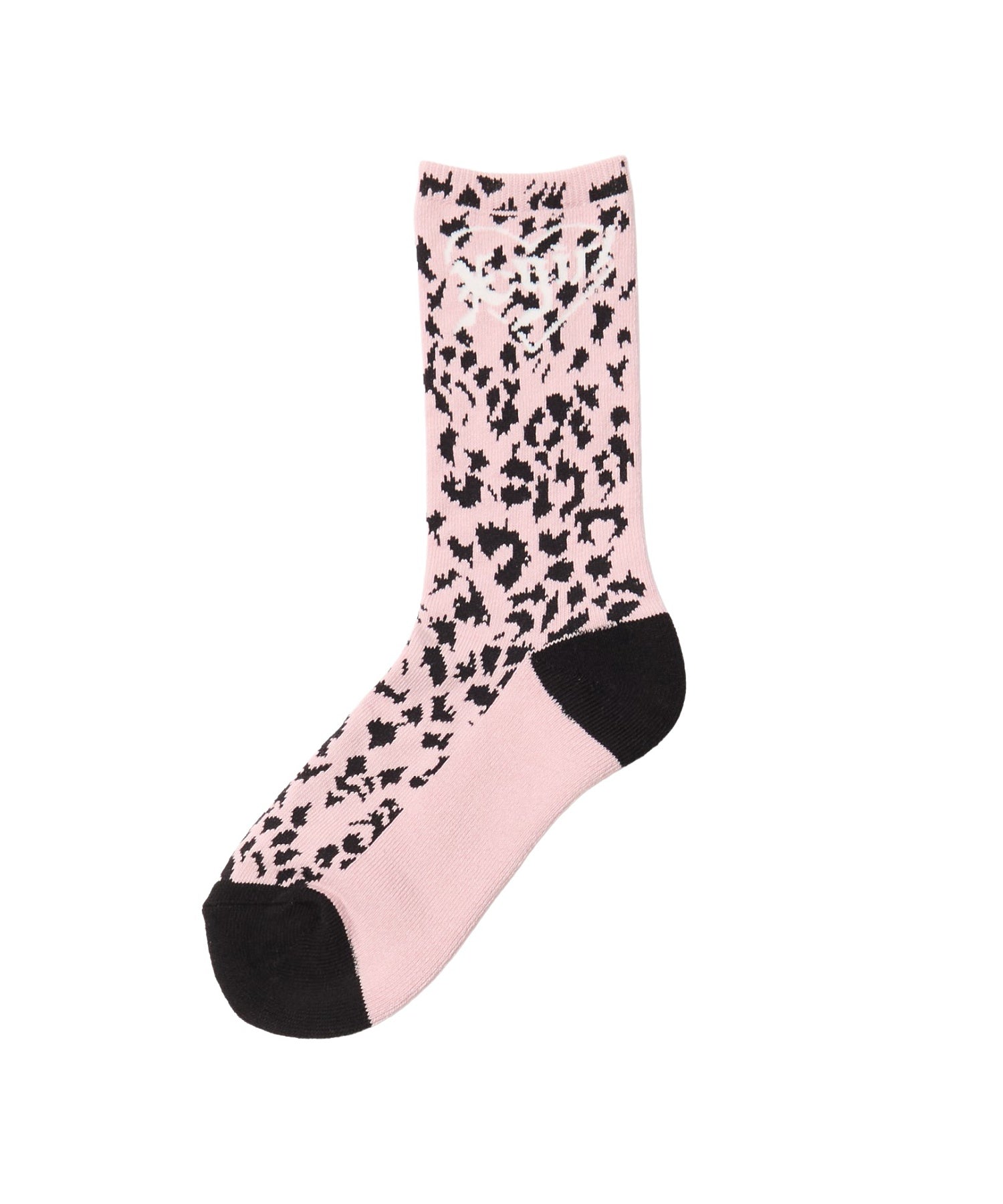 HEART LOGO LEOPARD SOCKS