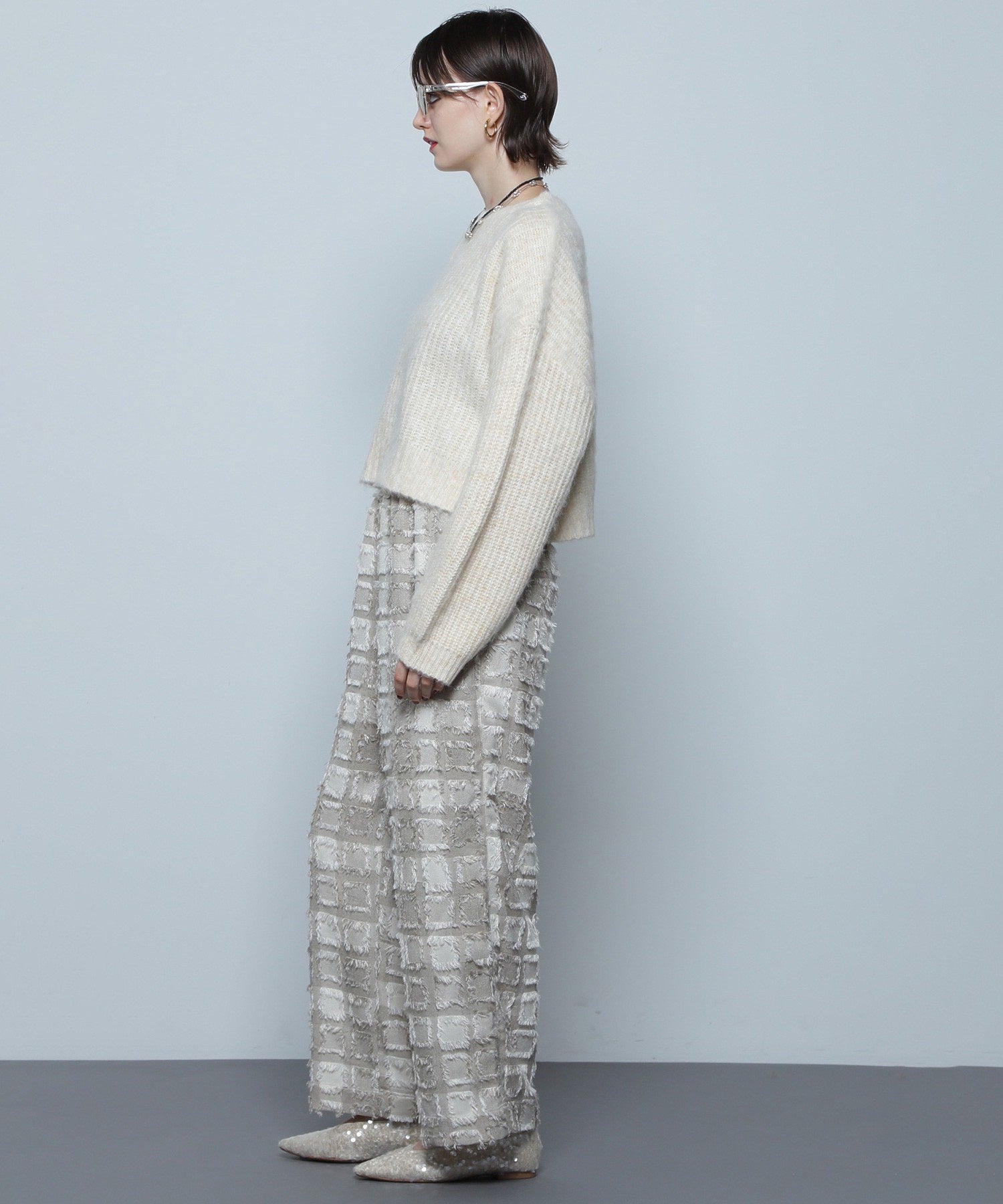 チェックイージーパンツ