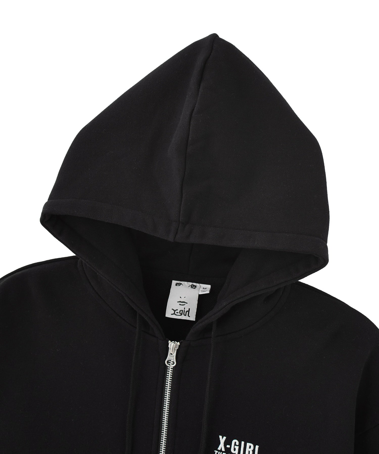 CIRCLE MESSAGE AND FACE ZIP UP SWEAT HOODIE