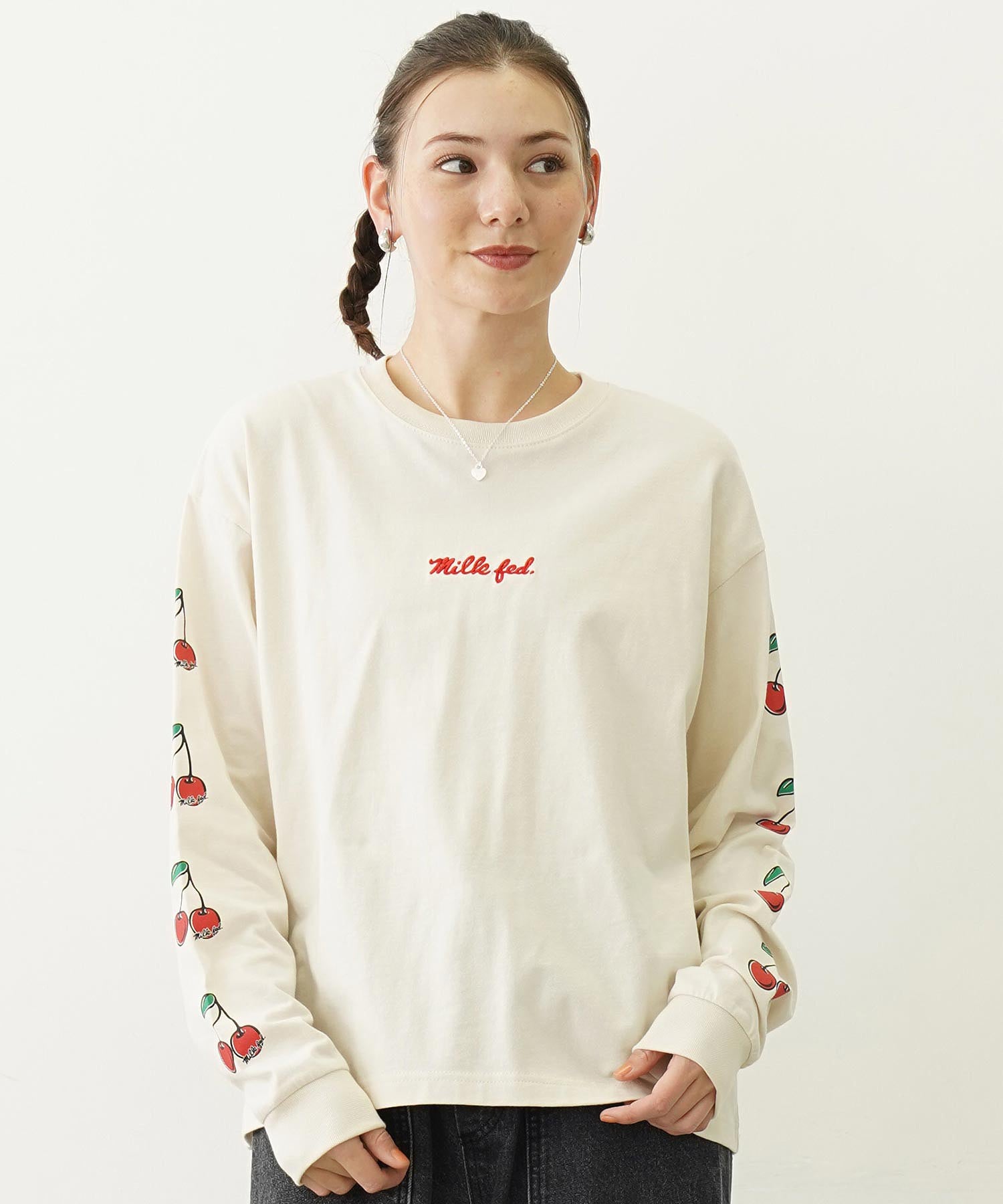 SIDE CHERRIES WIDE L/S TEE