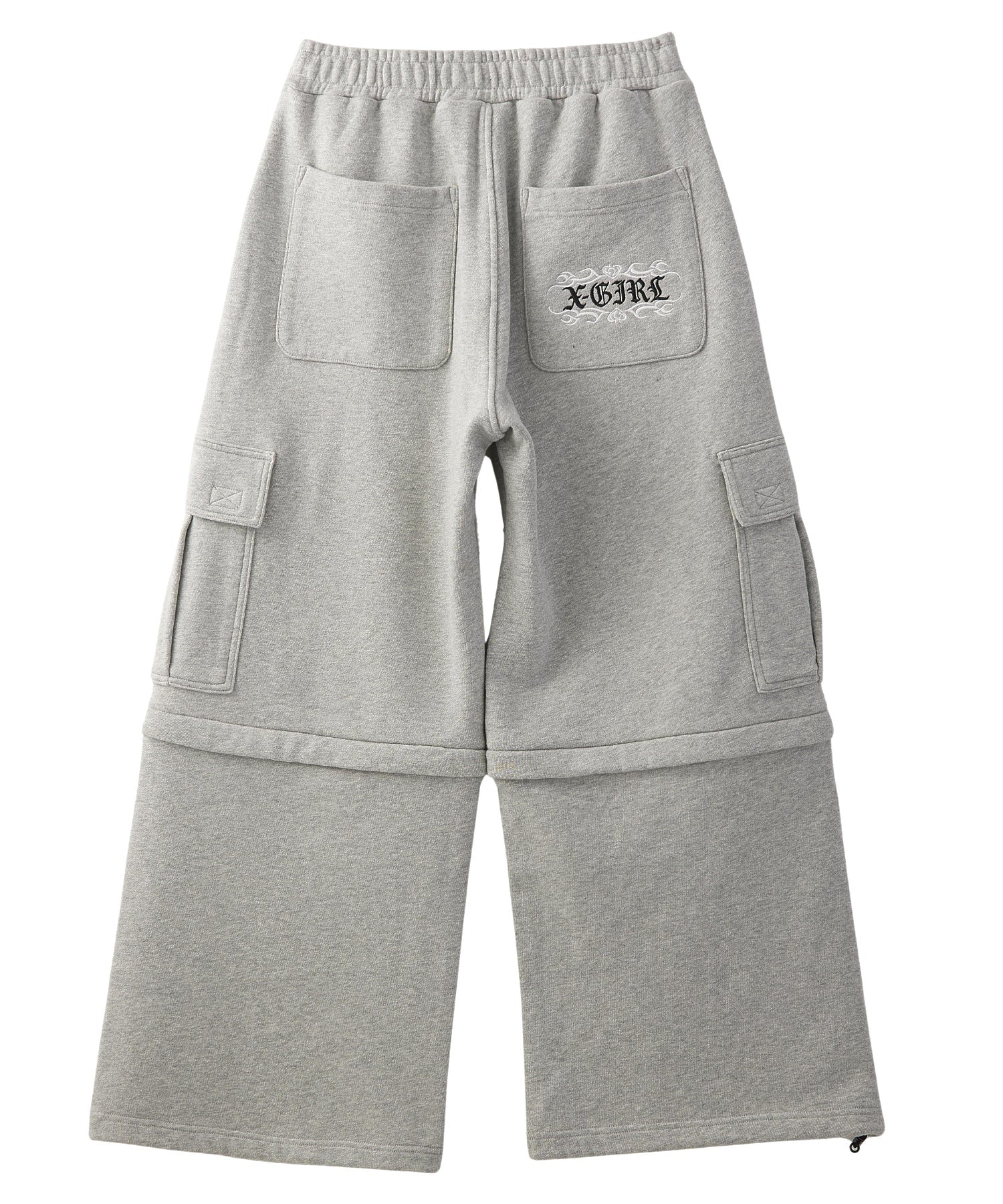 2WAY WIDE LEG CARGO SWEAT PANTS