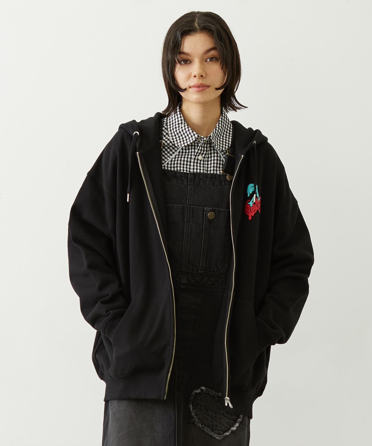 MELTY CHERRY WIDE ZIP UP HOODIE