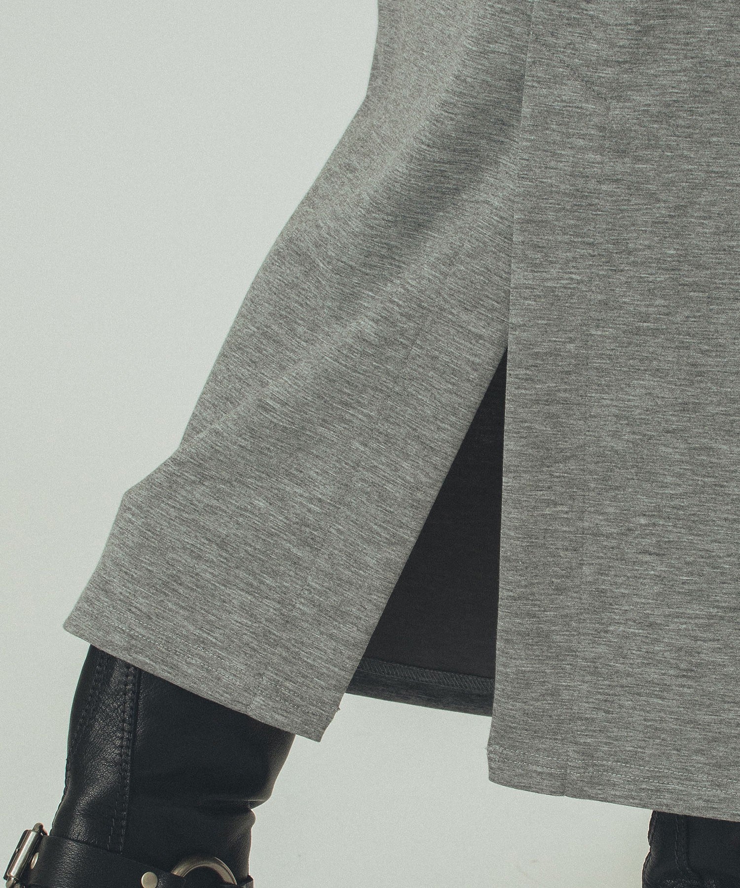 MIXED FABRIC TOP AND SKIRT SET