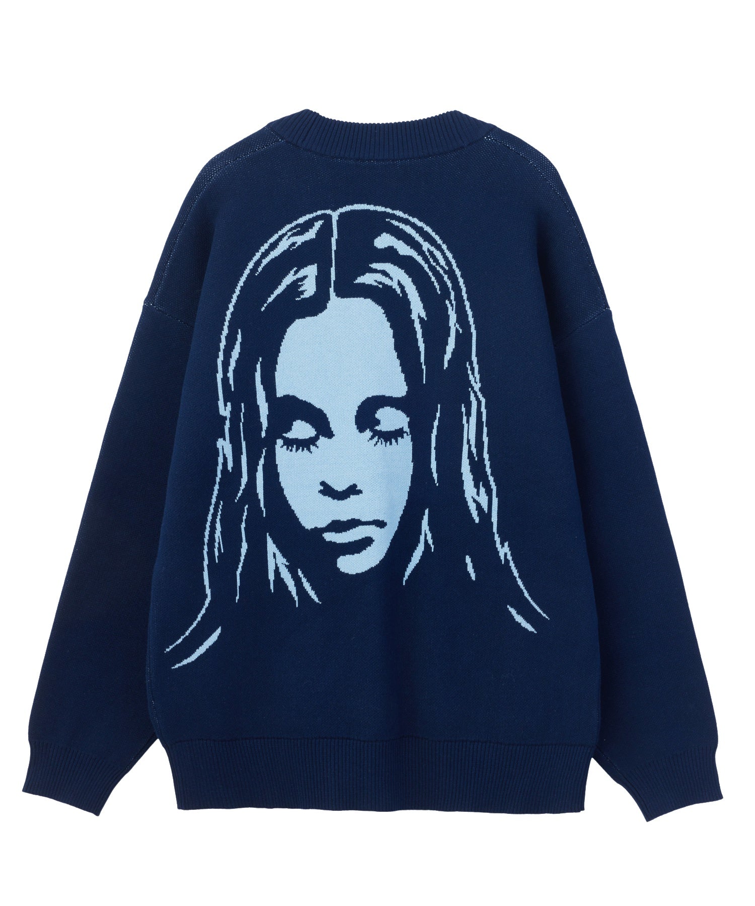 FACE BACK JACQUARD KNIT CARDIGAN