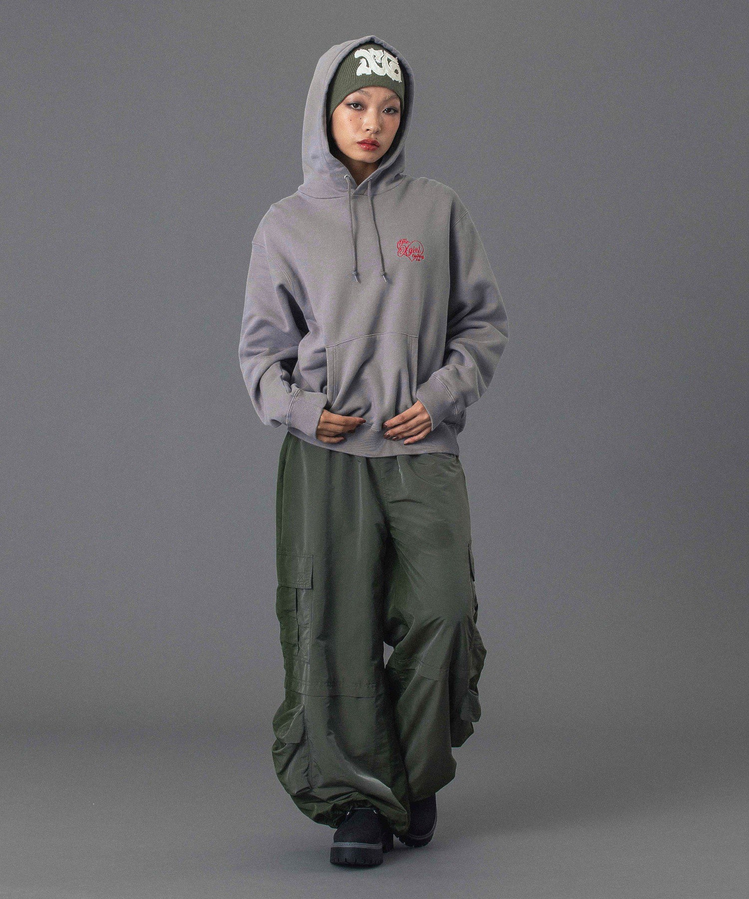 FADED WIDE LEG CARGO PANTS