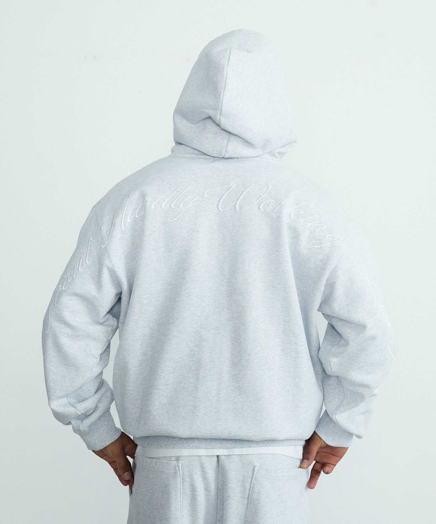 CURSIVE ZIP UP HOODED SWEATSHIRT